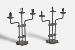 Swedish Designer, Candelabras, Iron, Sweden, 1940s