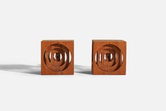 Swedish Designer, Candle Sticks, Teak, Sweden, 1950s