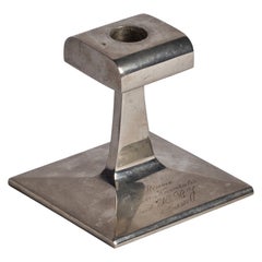 Schwedischer Designer, Kerzenständer, Stahl, Schweden, 1917