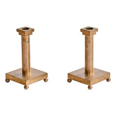 Swedish Designer, Candlesticks, Brass, Sweden, 1940s