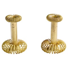 Diseñador sueco, candelabros, latón, Suecia, años 1950