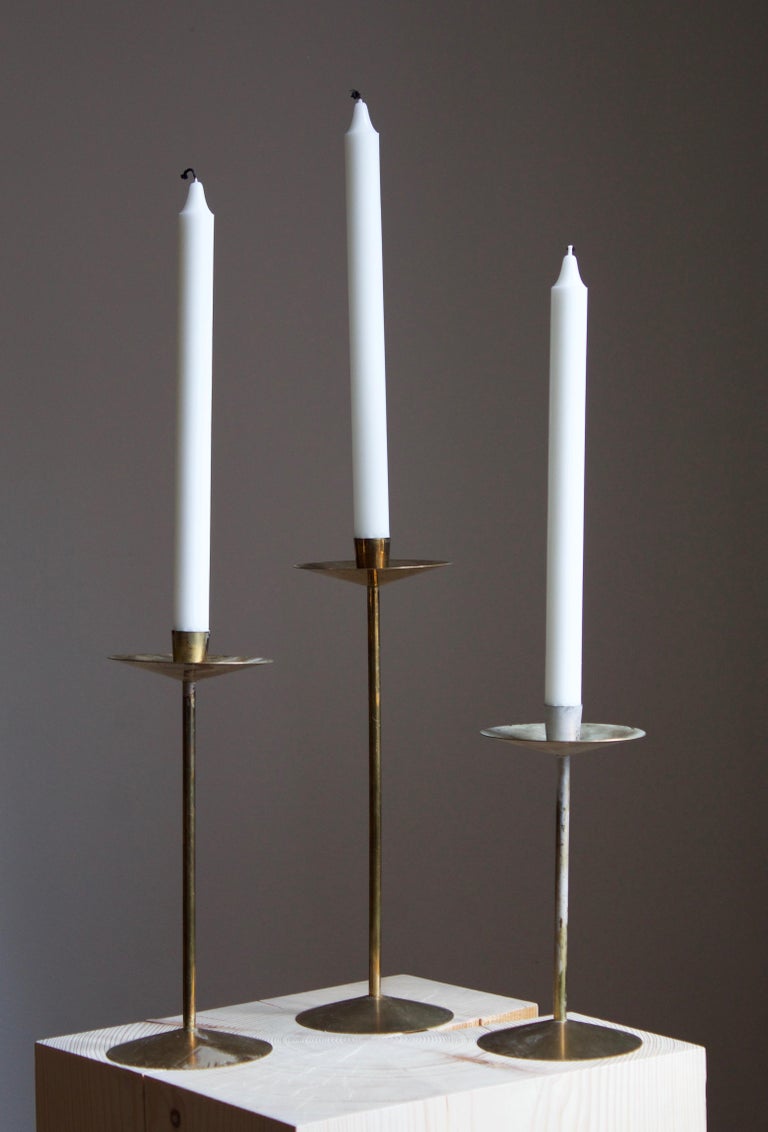 A set of 3 candlesticks. Designed and produced in Sweden, c. 1960s.

 