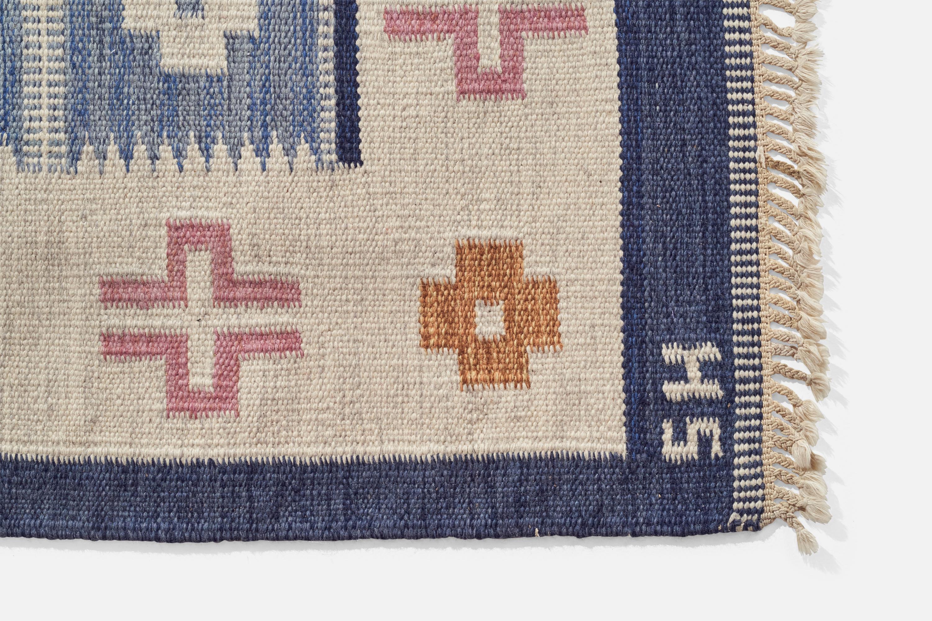 Swedish Designer, Carpet, Wool, Sweden, 1950s In Fair Condition For Sale In High Point, NC