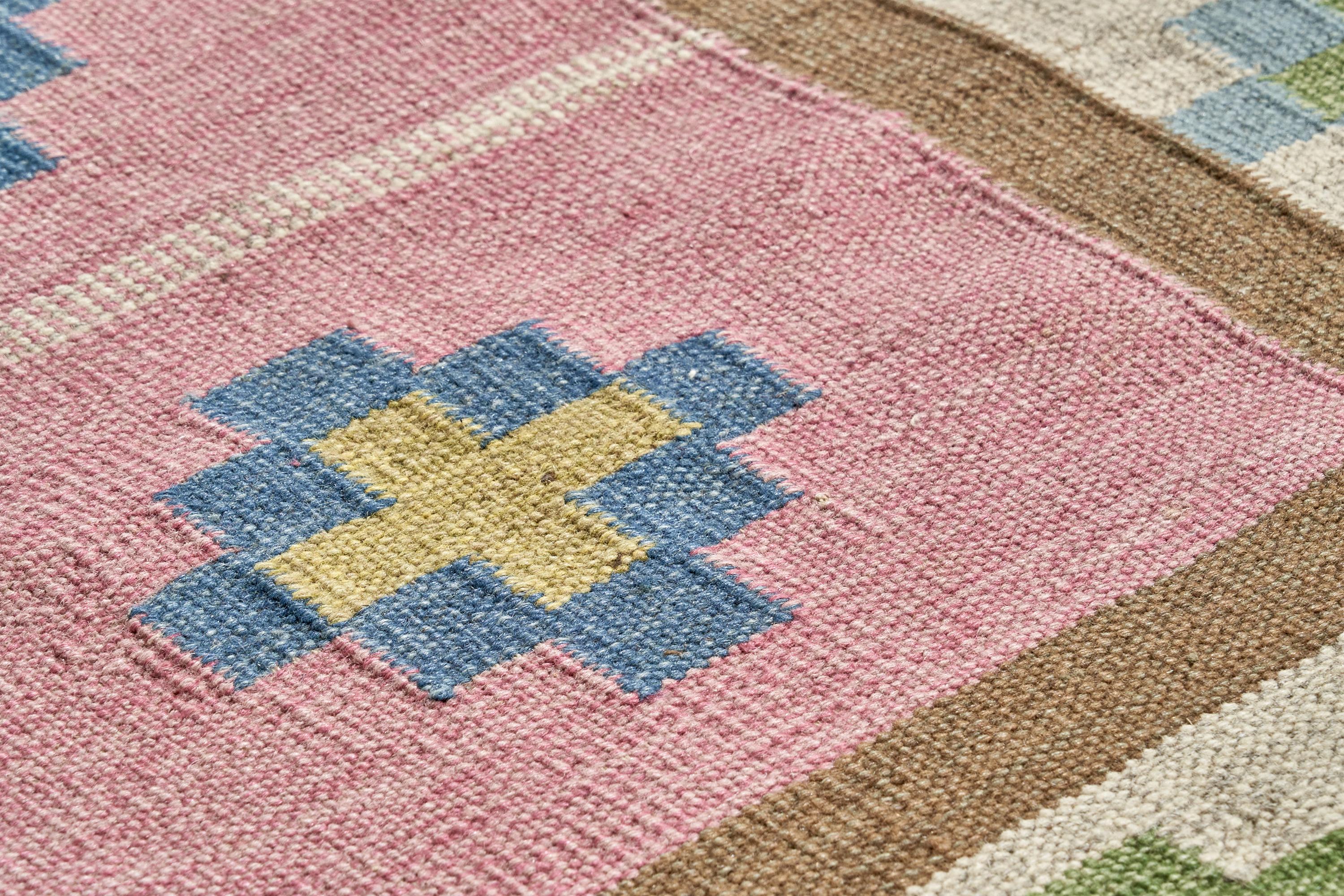 Diseñador sueco, alfombra, lana, Suecia, años 1960 mediados del siglo XX en venta