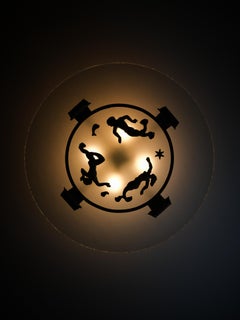 Swedish designer ceiling lamp '1252' by Bjerkås Armatur, 1940s