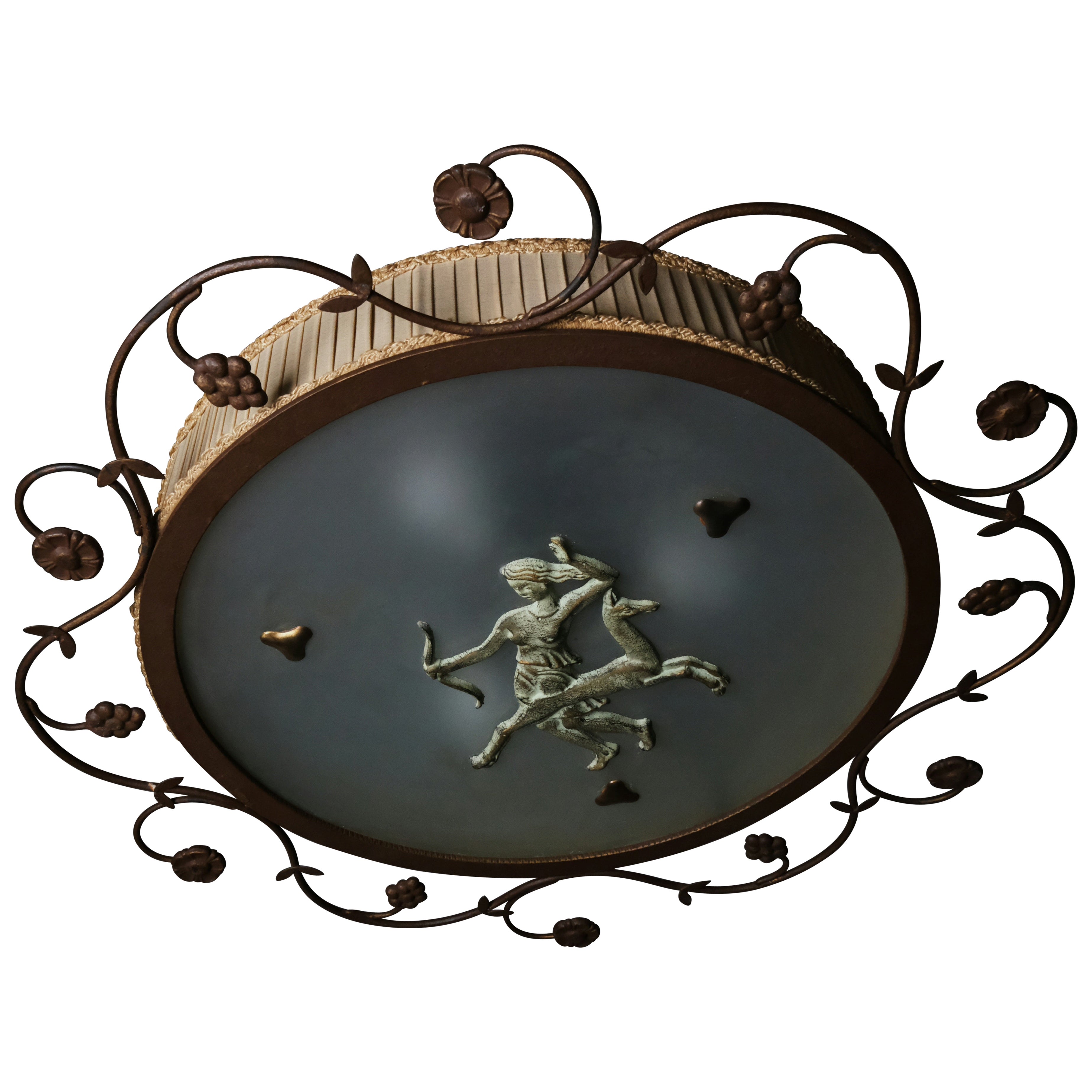 Swedish designer ceiling lamp by Bjerkås, Sweden, 1930s