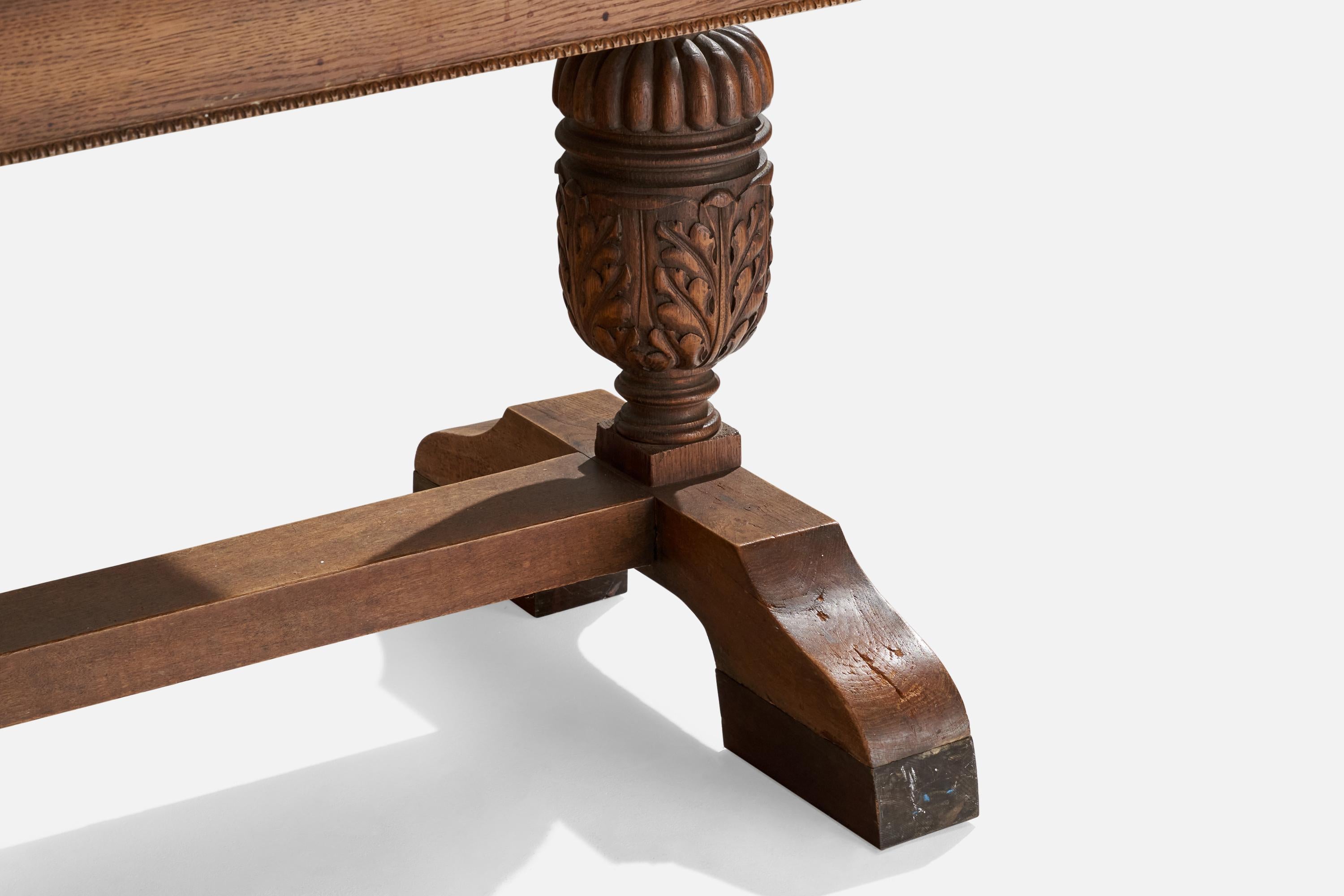 Swedish Designer, Center Table, Oak, Sweden, 1930s For Sale 6