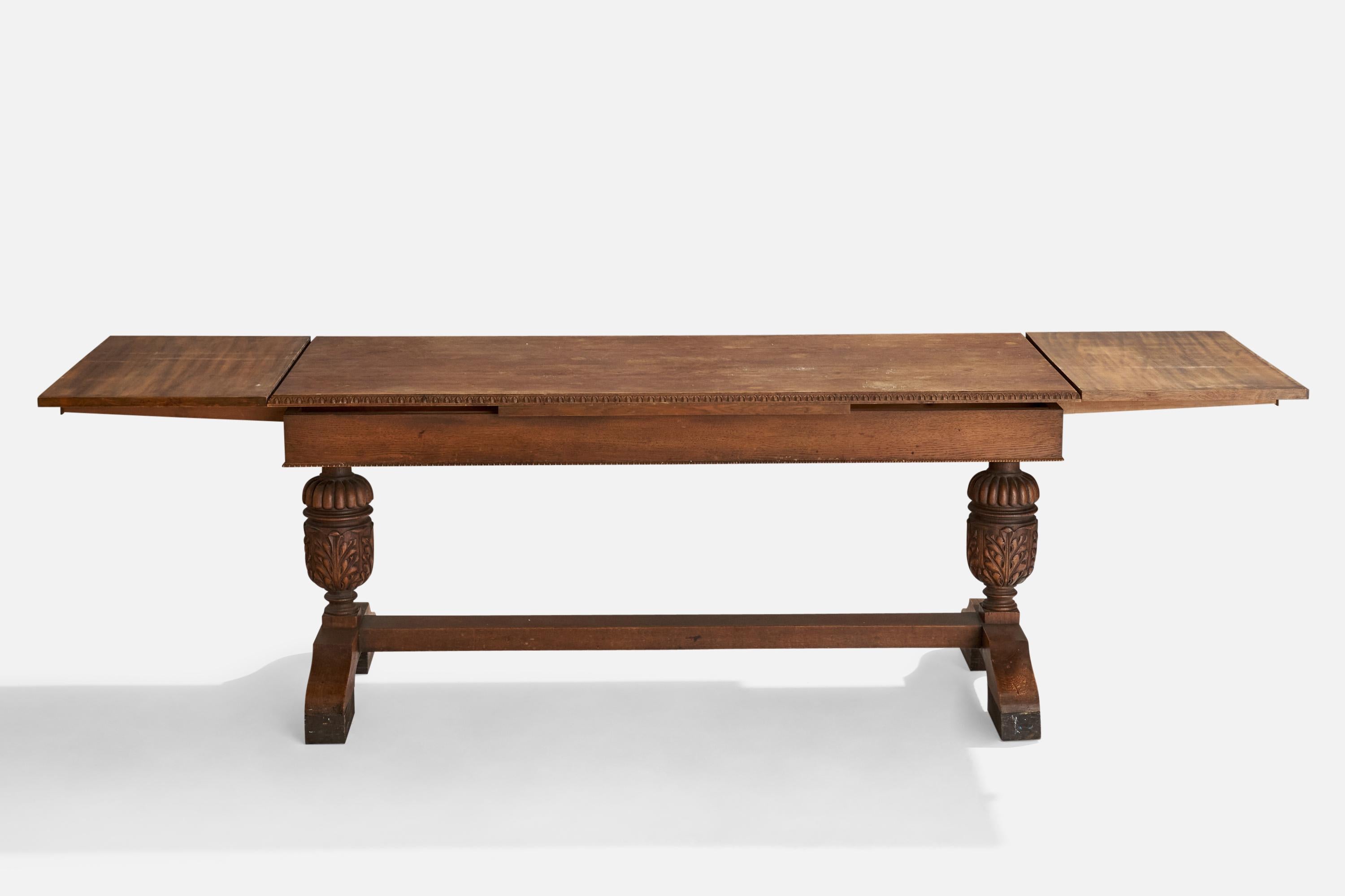 Mid-20th Century Swedish Designer, Center Table, Oak, Sweden, 1930s For Sale