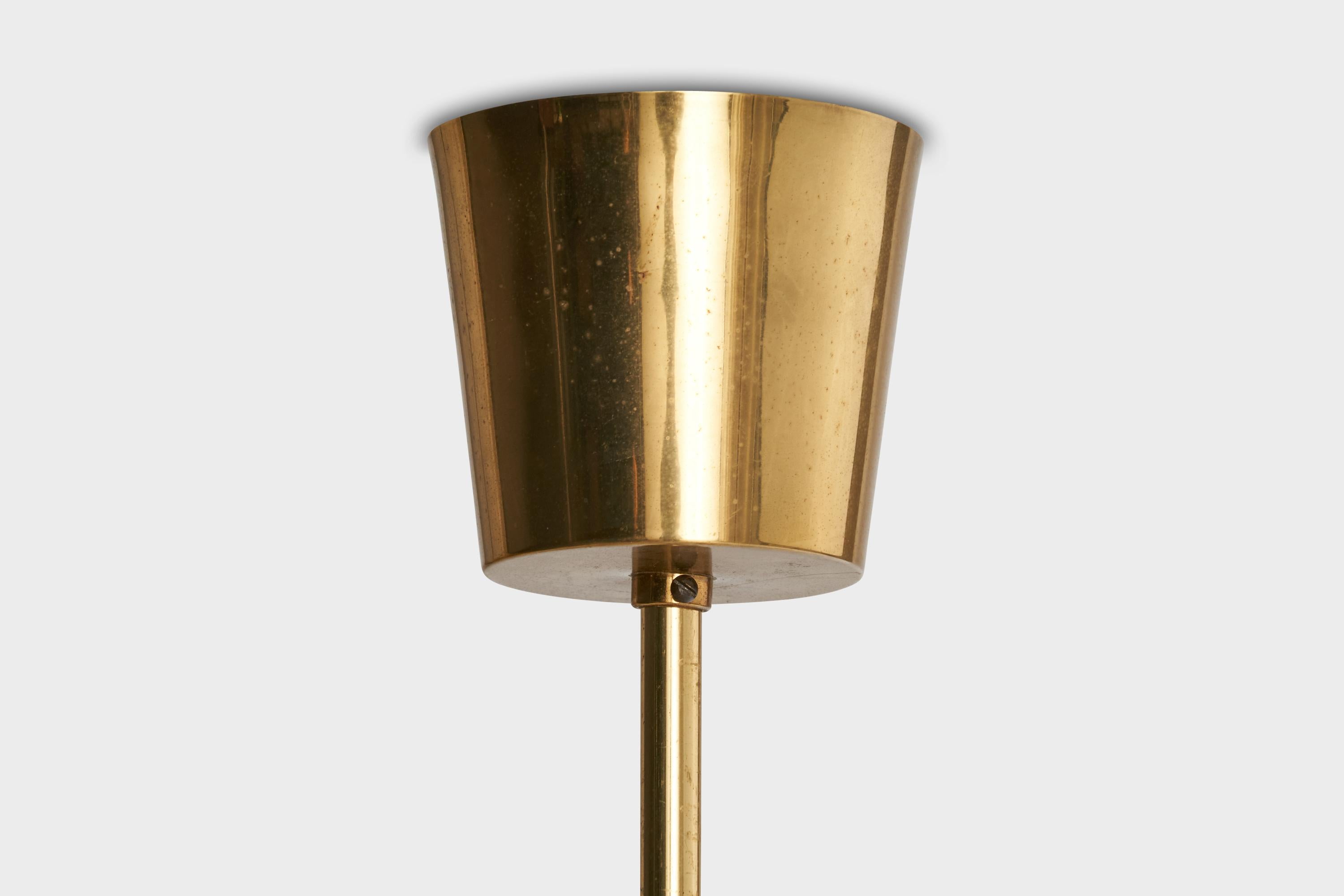 Lampadario di design svedese, ottone, acrilico, tessuto, Svezia, anni '60 in vendita 3