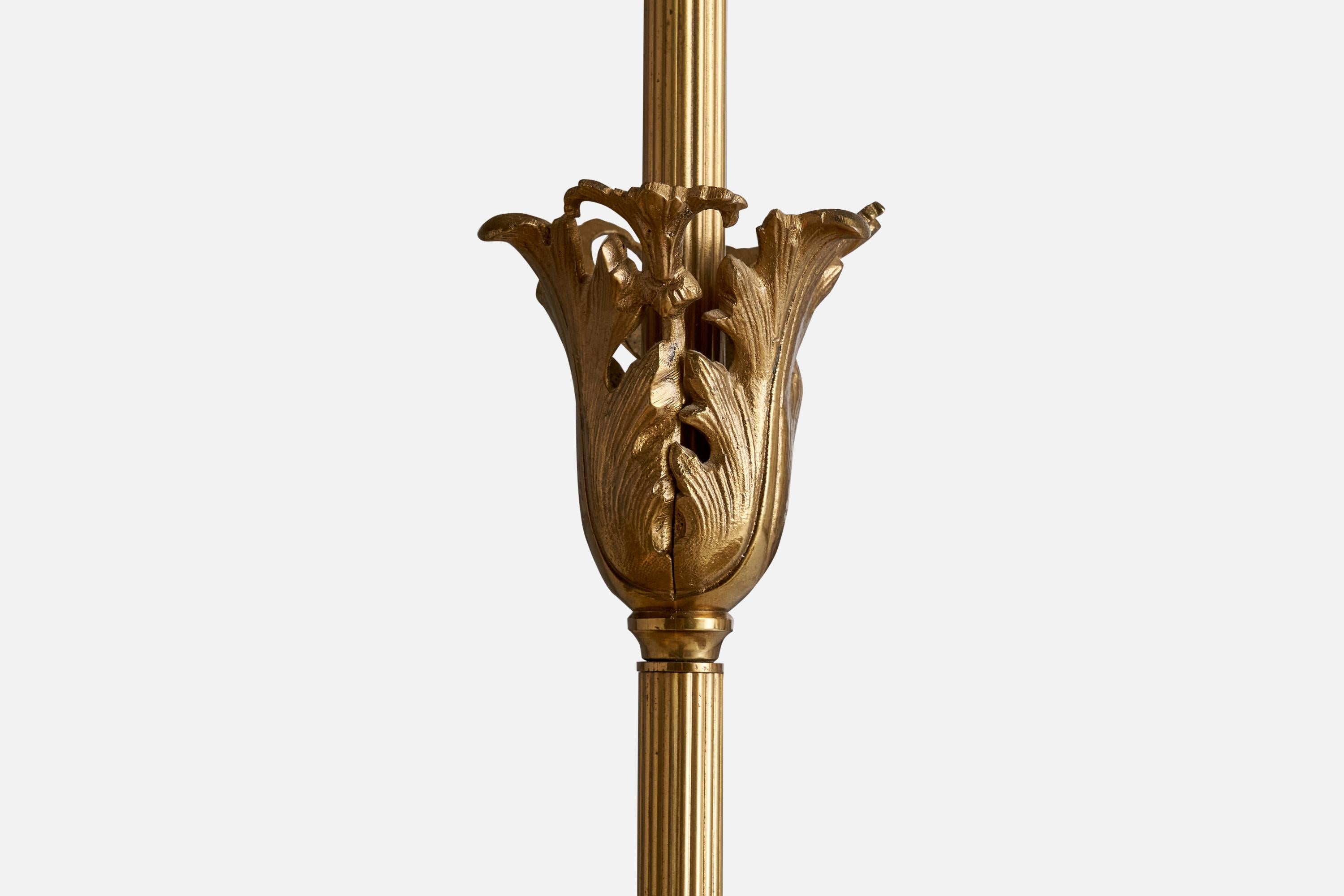 Lampadario di design svedese, ottone, olmo, tessuto, Svezia, anni '40 in vendita 2