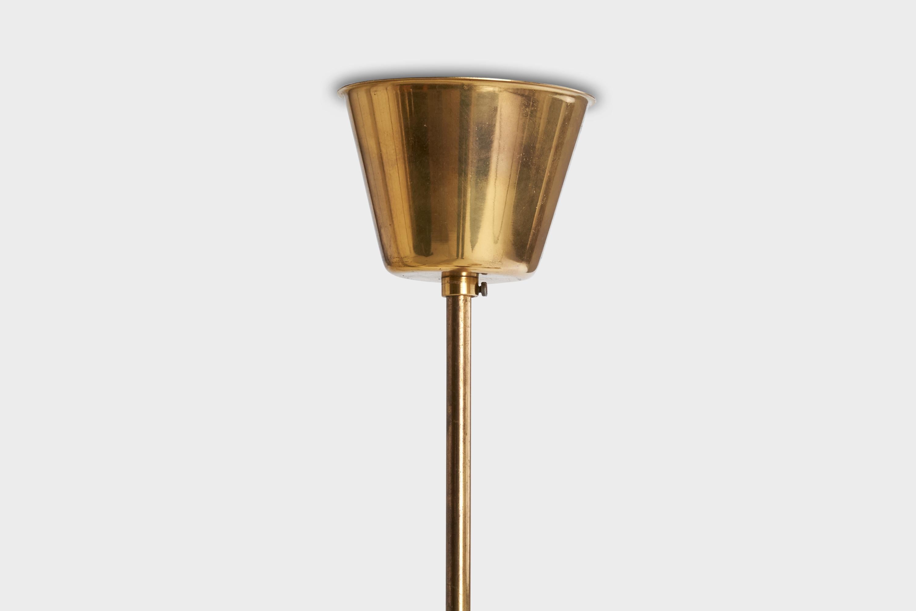 Lampadario di design svedese, ottone, tessuto, Svezia, anni '1960 in vendita 2