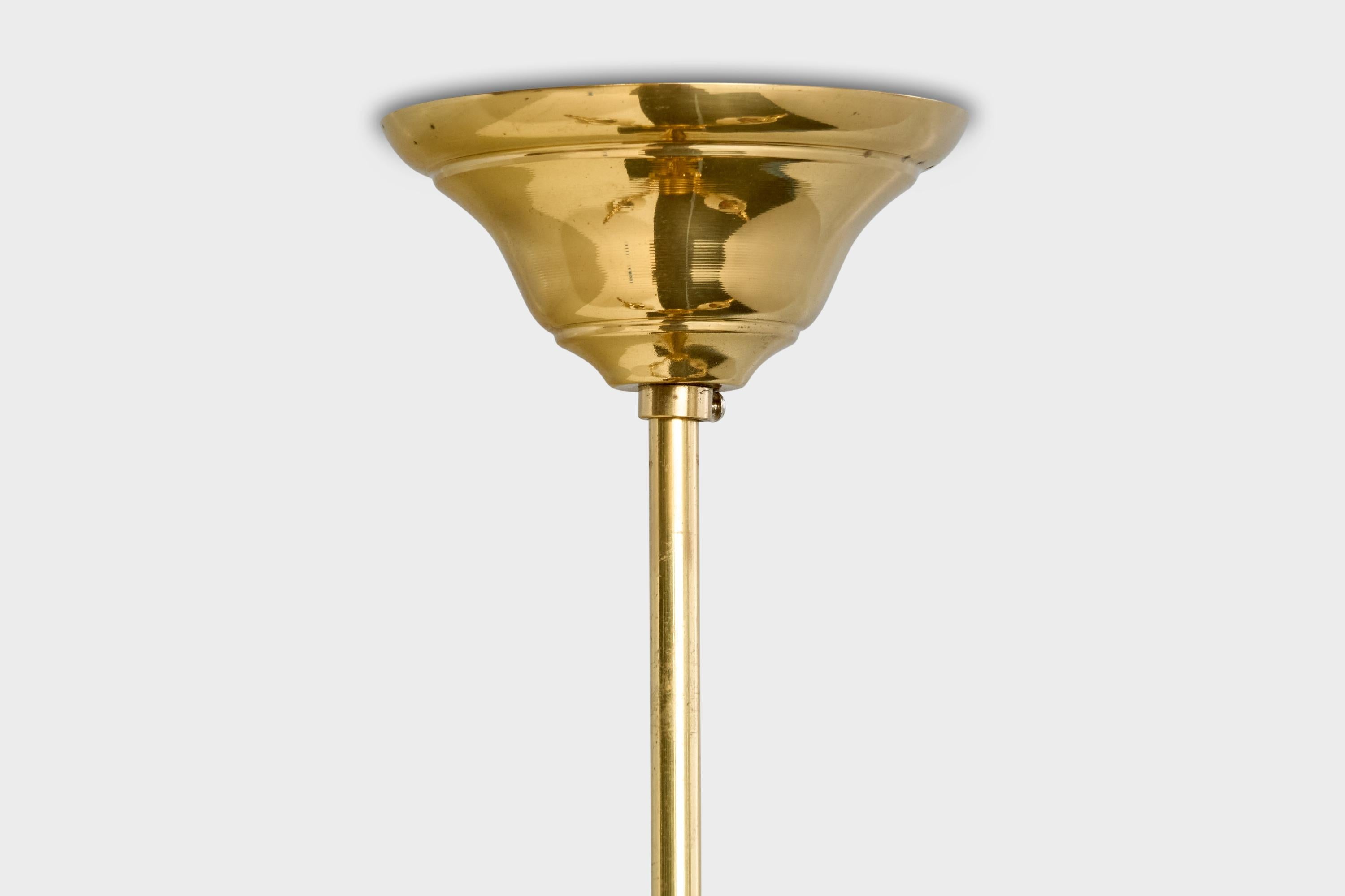 Lampadario di design svedese, ottone, tessuto, Svezia, anni '1960 in vendita 3