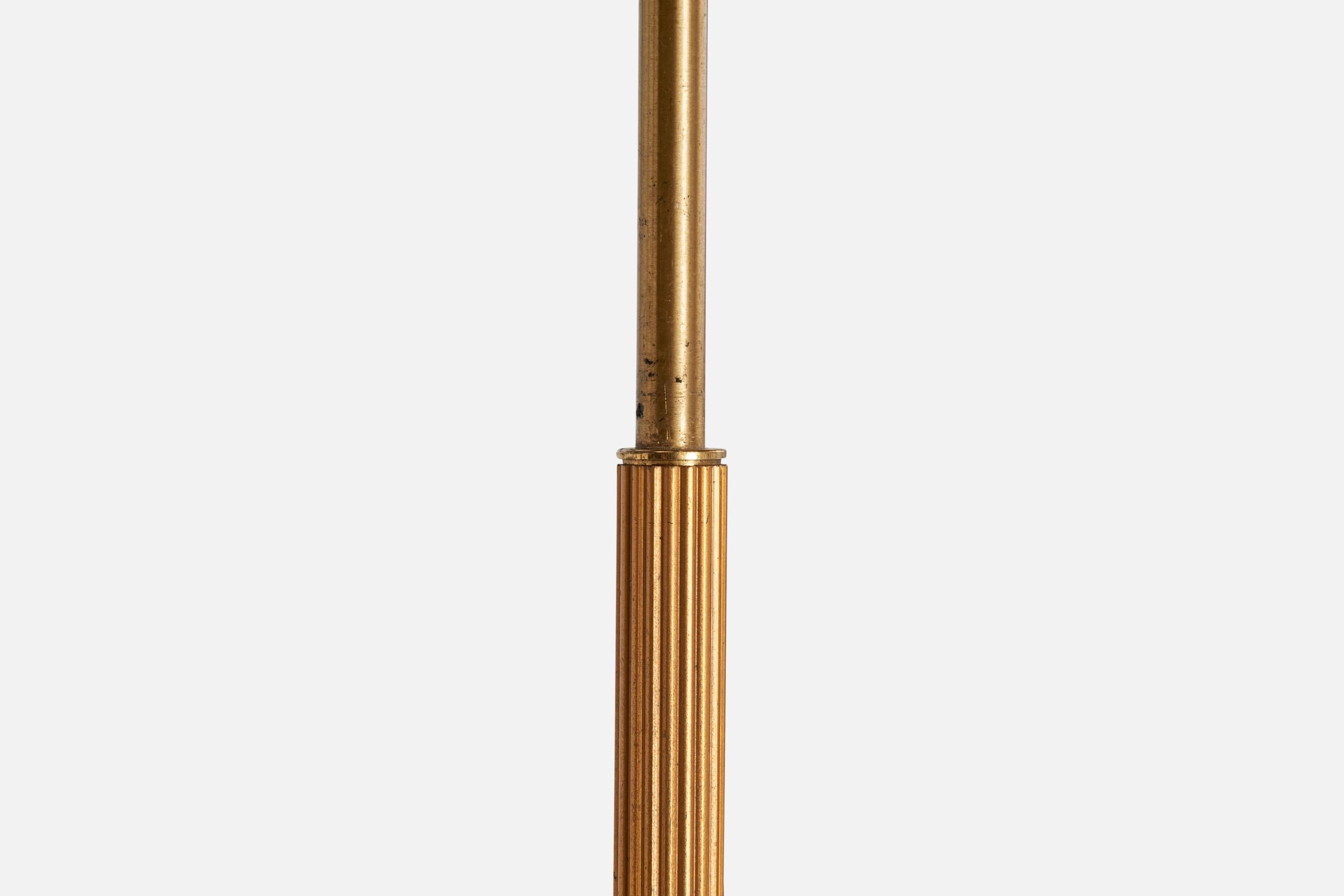Designer suédois, lustre, laiton, verre, Suède, années 1950 en vente 2