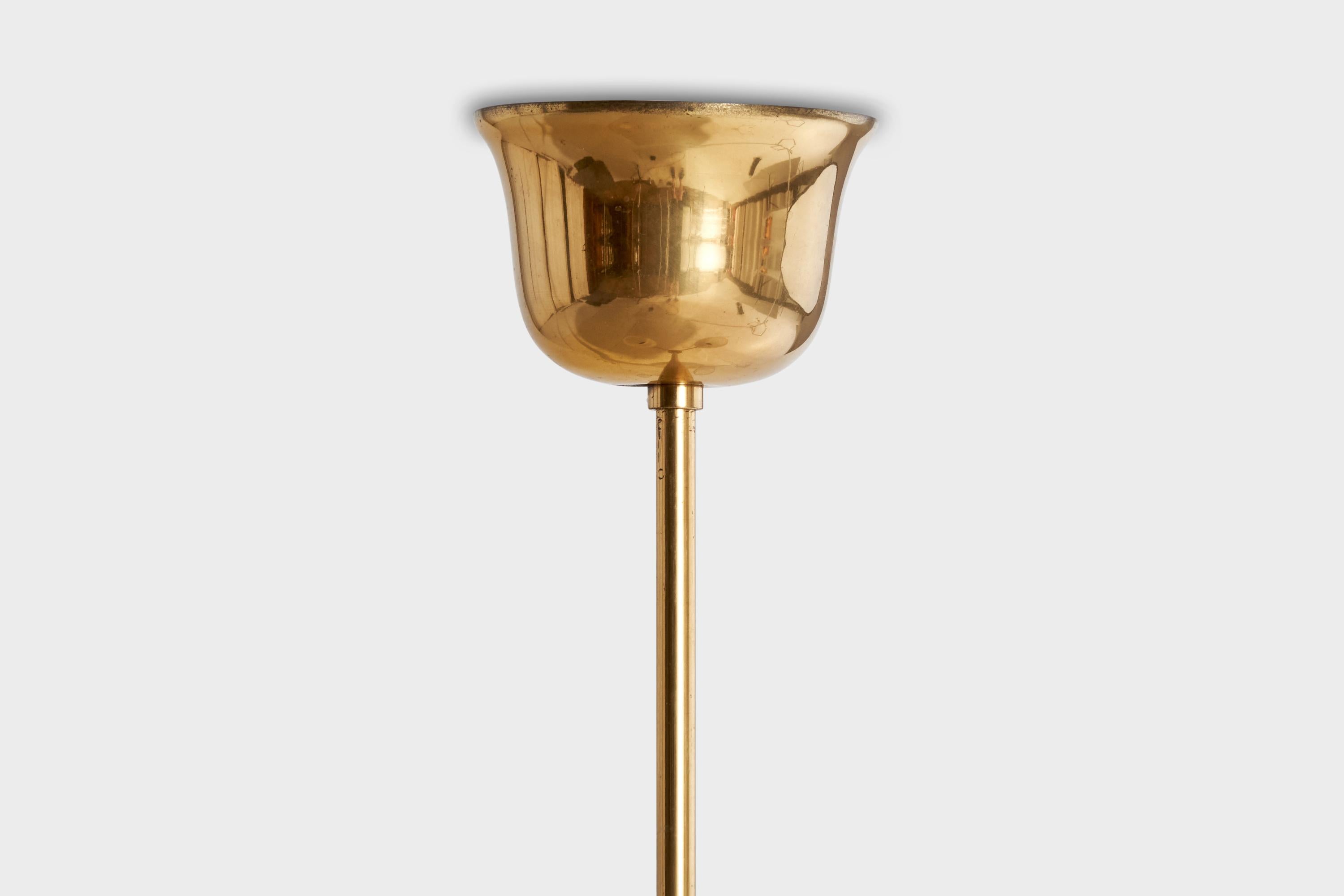 Designer svedese, lampadario, ottone, vetro, Svezia, anni '50 in vendita 2