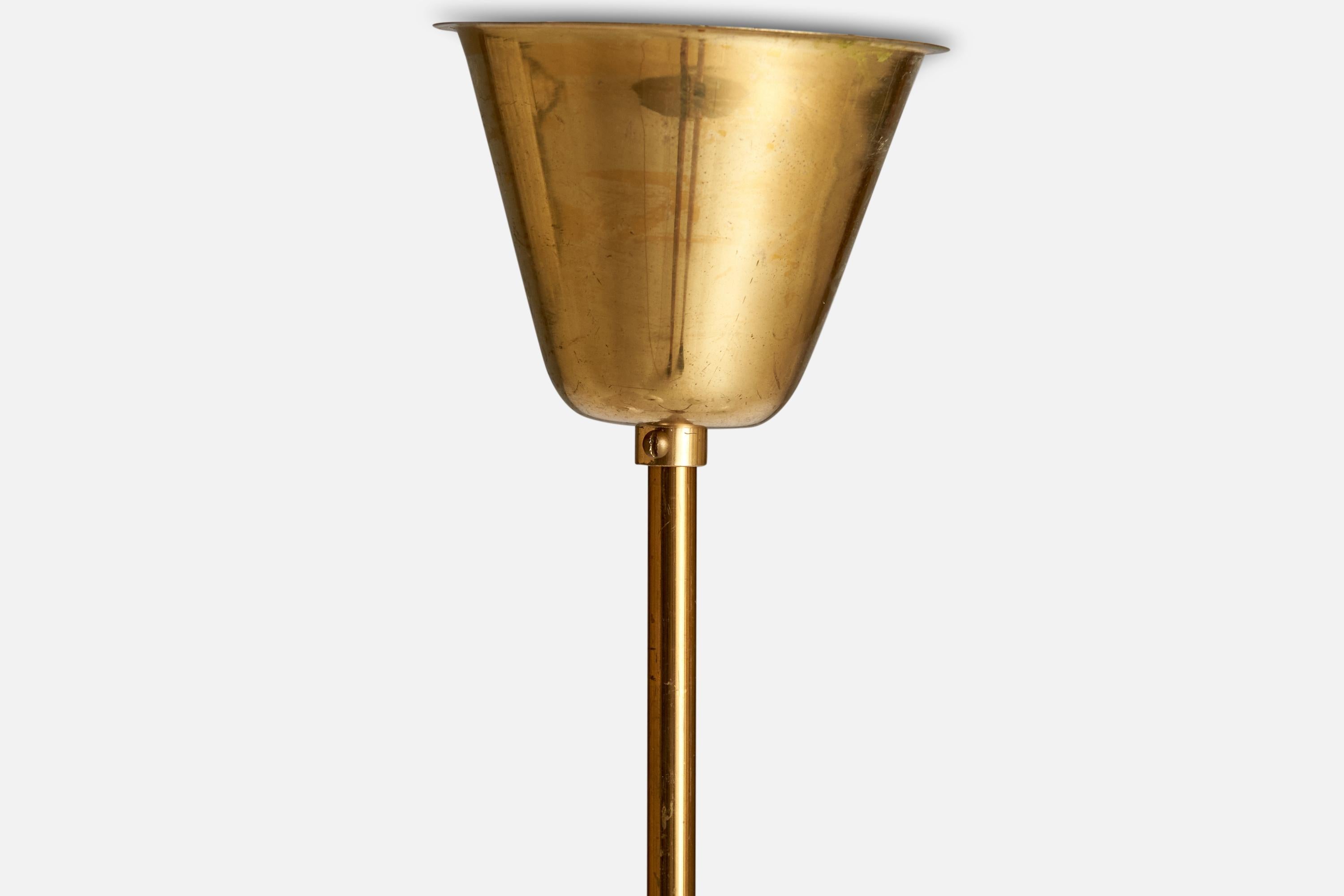 Designer svedese,  Lampadario, ottone, vetro, Svezia, anni '50 ca. in vendita 3