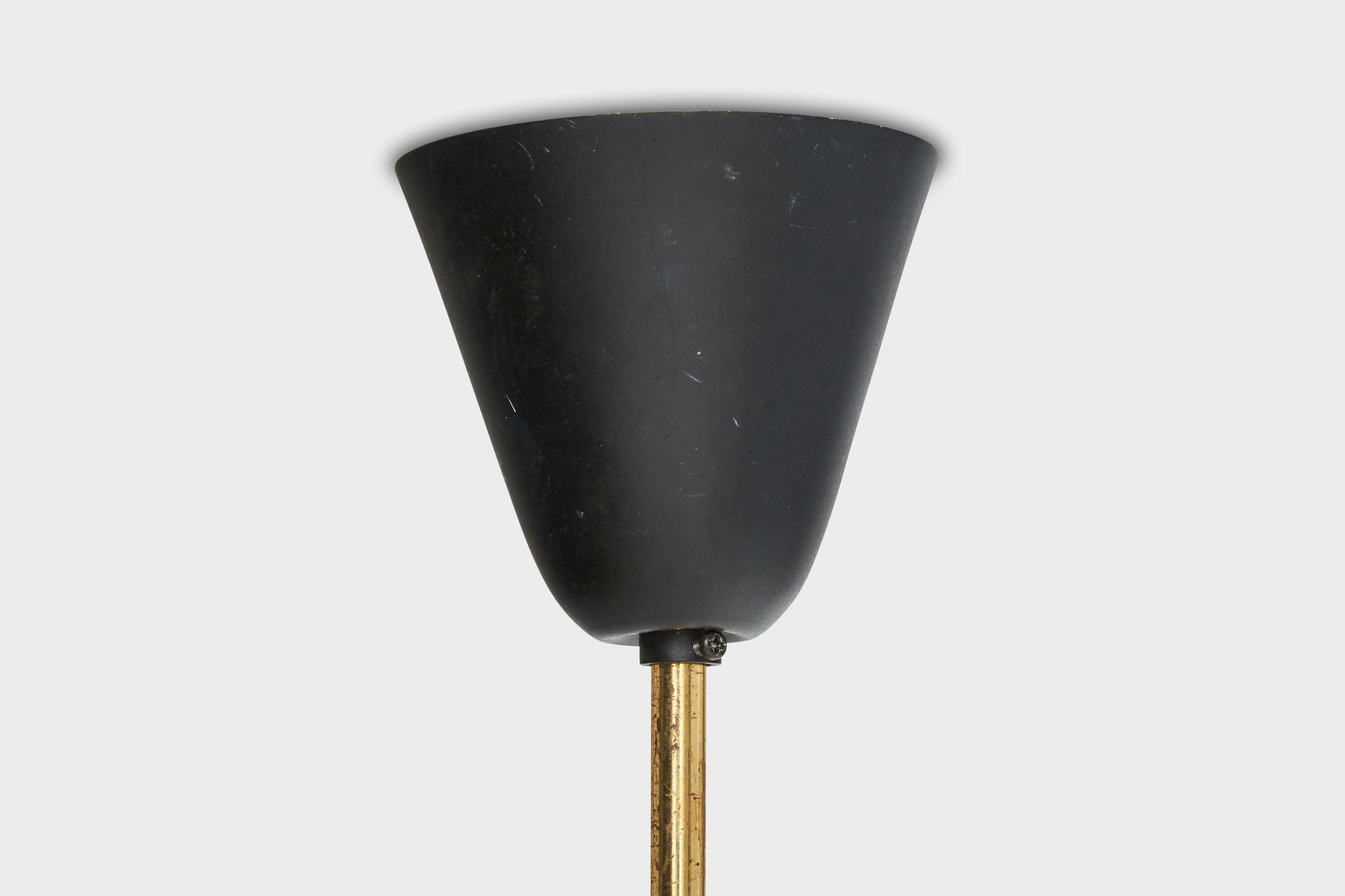 Swedish Designer, Chandelier, Brass, Metal, Acrylic, Sweden, 1950s For Sale 5