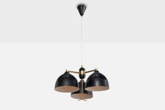 Schwedischer Designer, Kronleuchter, Messing, Metall, Schweden, 1950er Jahre