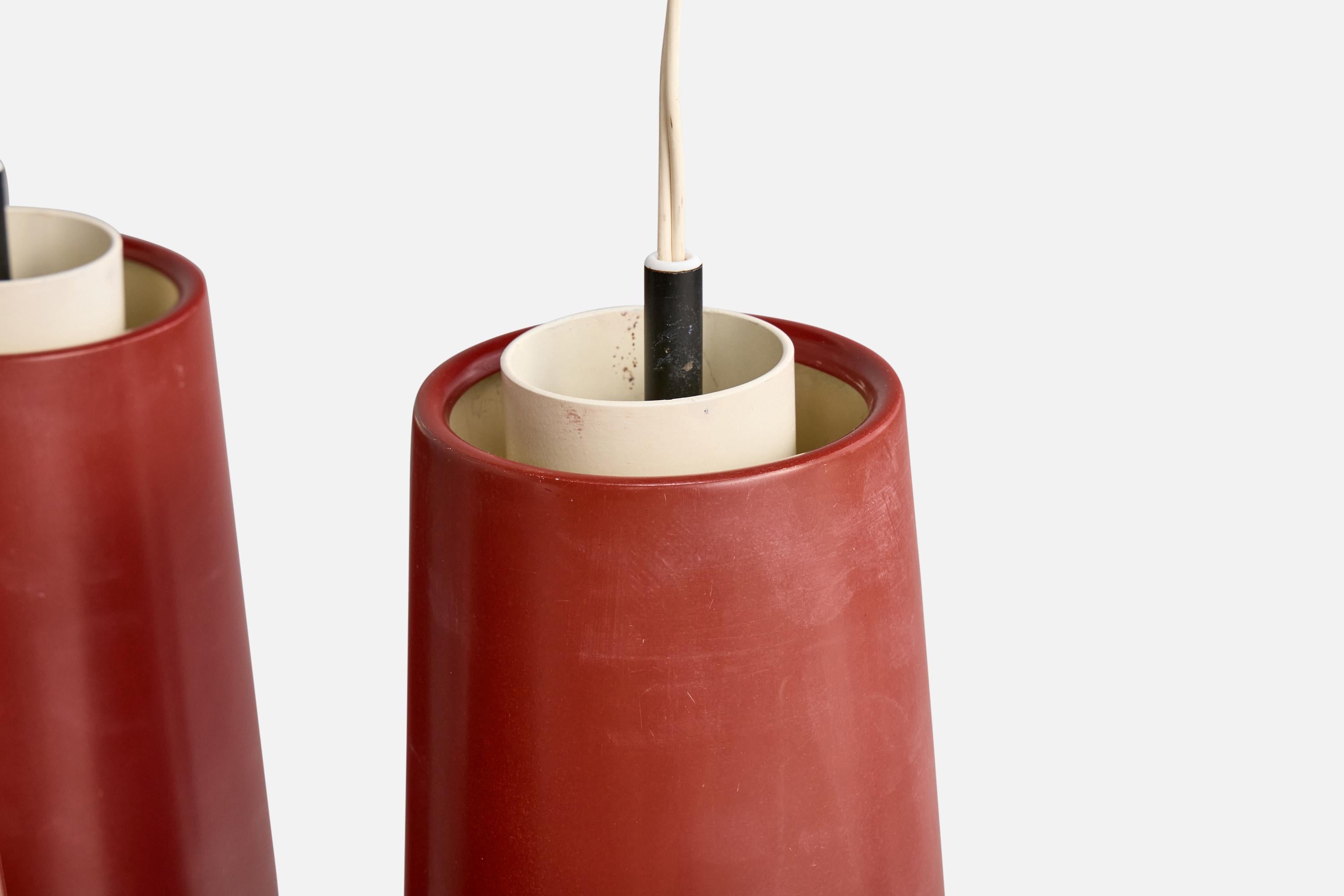 Métal Designer suédois, lustre, laiton, métal, Suède, années 1950