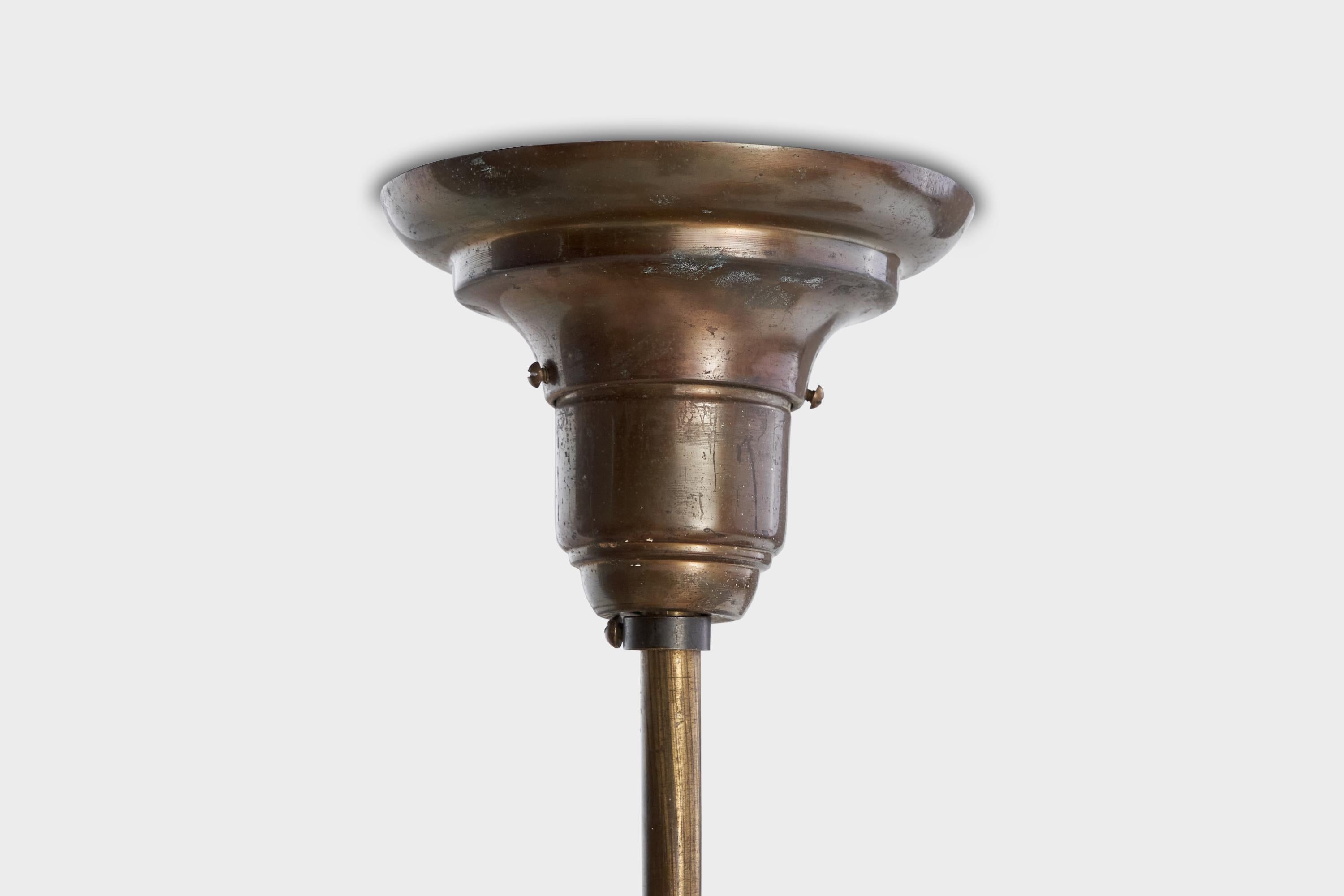 Designer svedese, lampadario, ottone, rattan, Svezia, anni '1940 in vendita 1