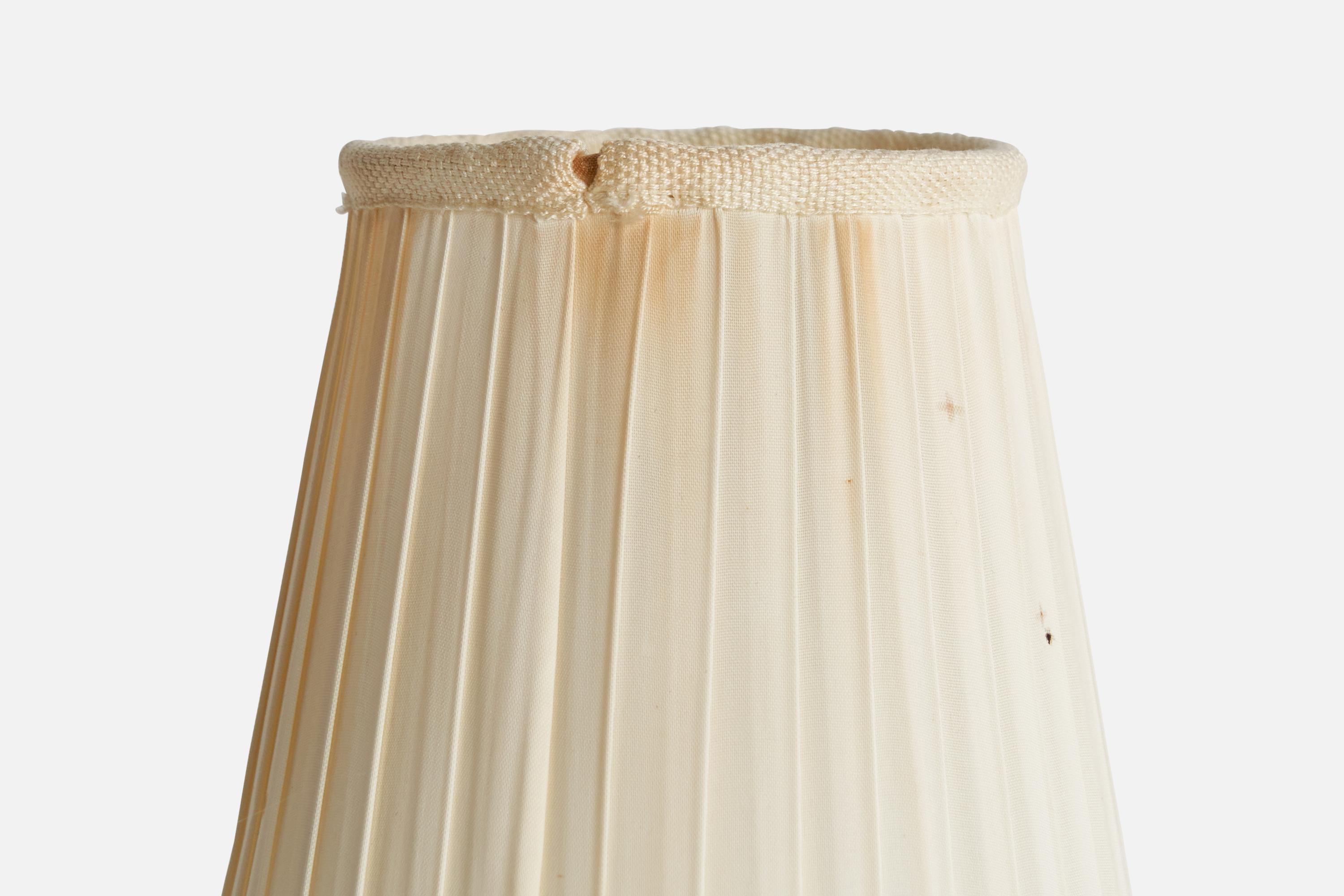Designer svedese, lampadario, ottone, legno, tessuto, Svezia, anni '1940 in vendita 1