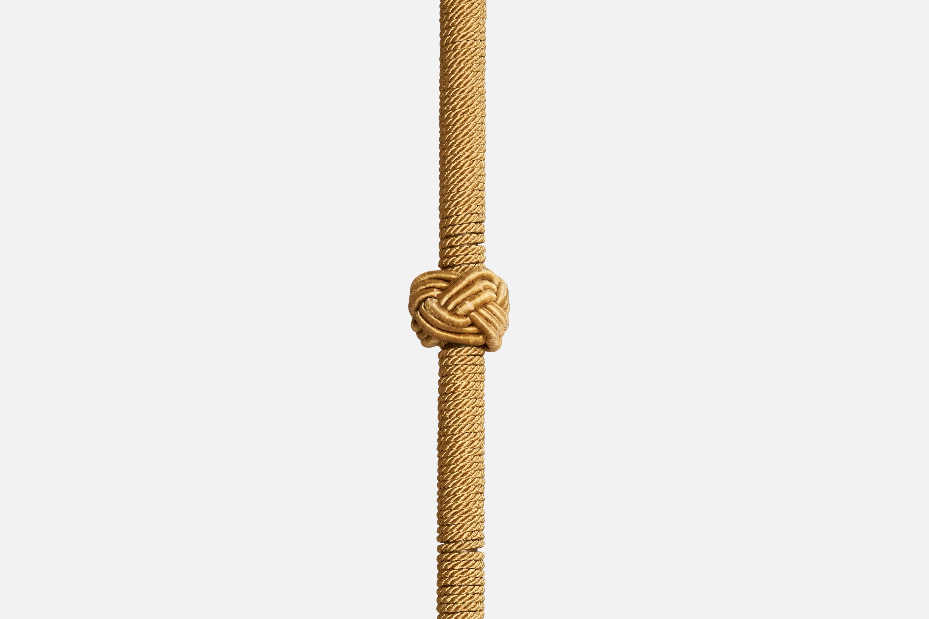 Schwedischer Designer, Kronleuchter, Messing, Holz, Papier, Stoff, Schweden, 1930er Jahre im Angebot 1