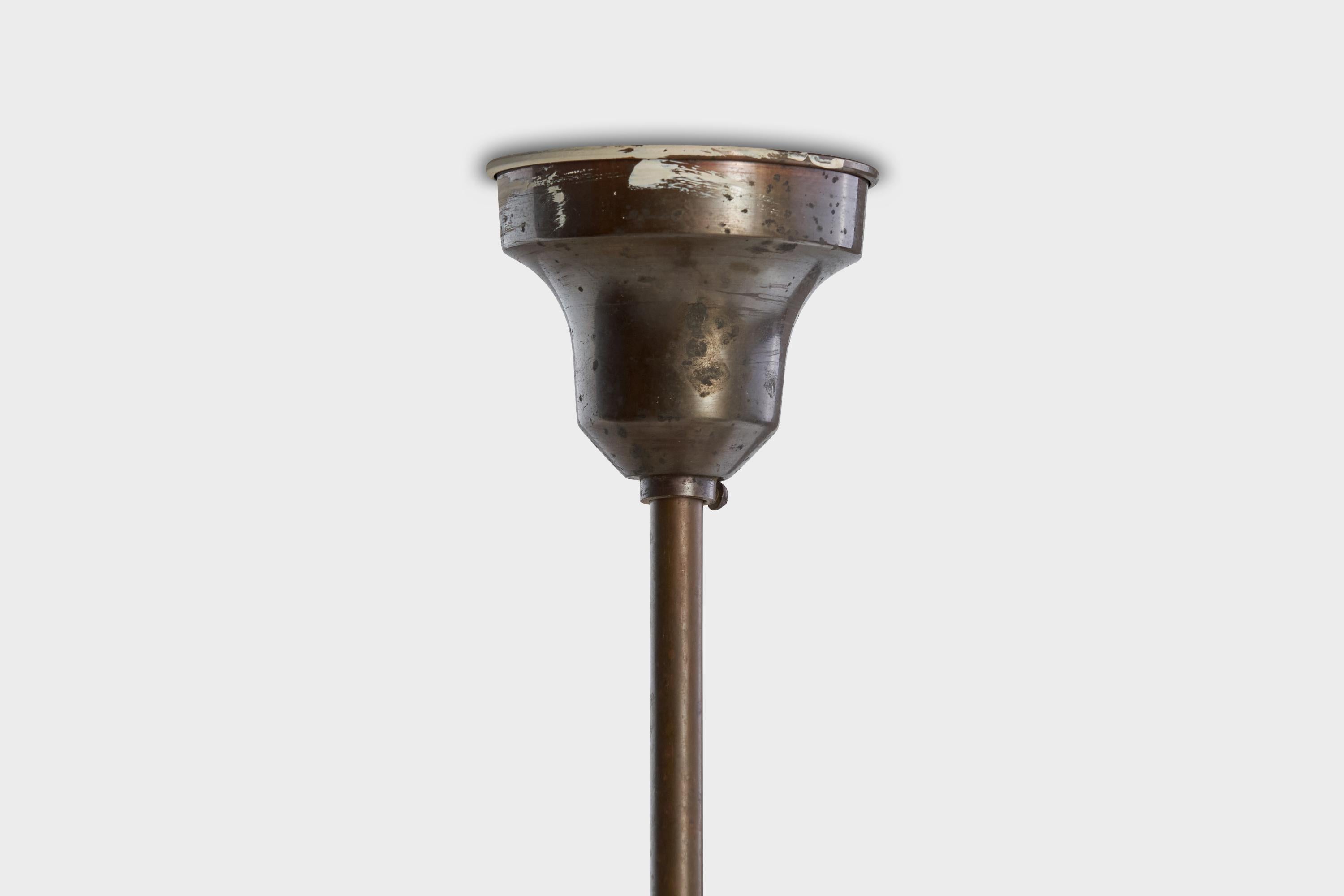 Designer svedese, lampadario, rame, metallo, tessuto, Svezia, anni '30 in vendita 3