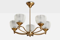 Swedish Designer, Chandelier, Glass, Sweden, 1950s