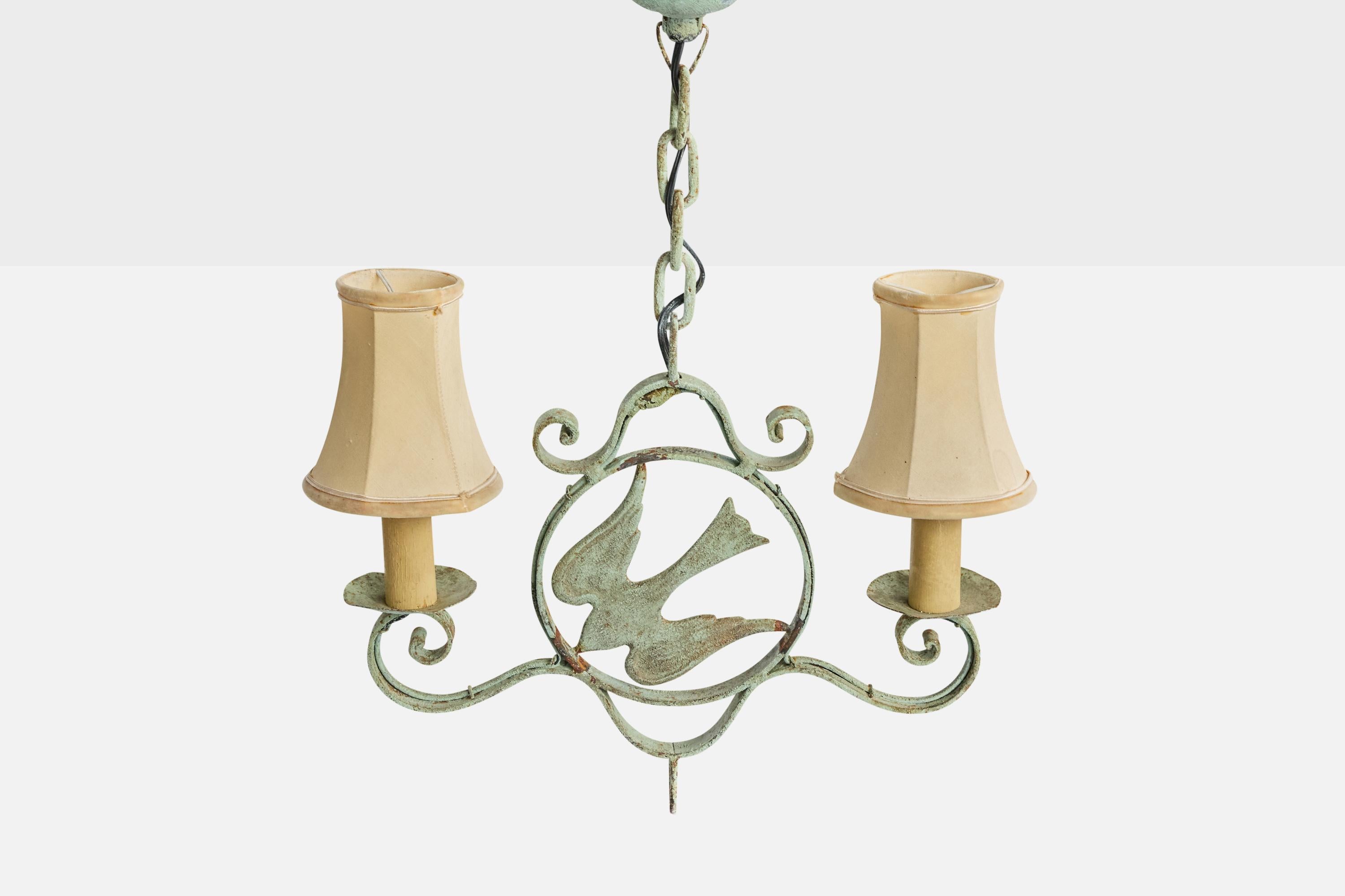 Suédois Designer suédois, lustre, fer, bakélite, tissu, Suède, années 1930 en vente