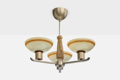 Designer svedese, lampadario, nichel, tessuto, vetro, Svezia, anni '30