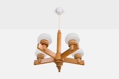 Designer svedese, lampadario, pino, vetro, Svezia, anni '70