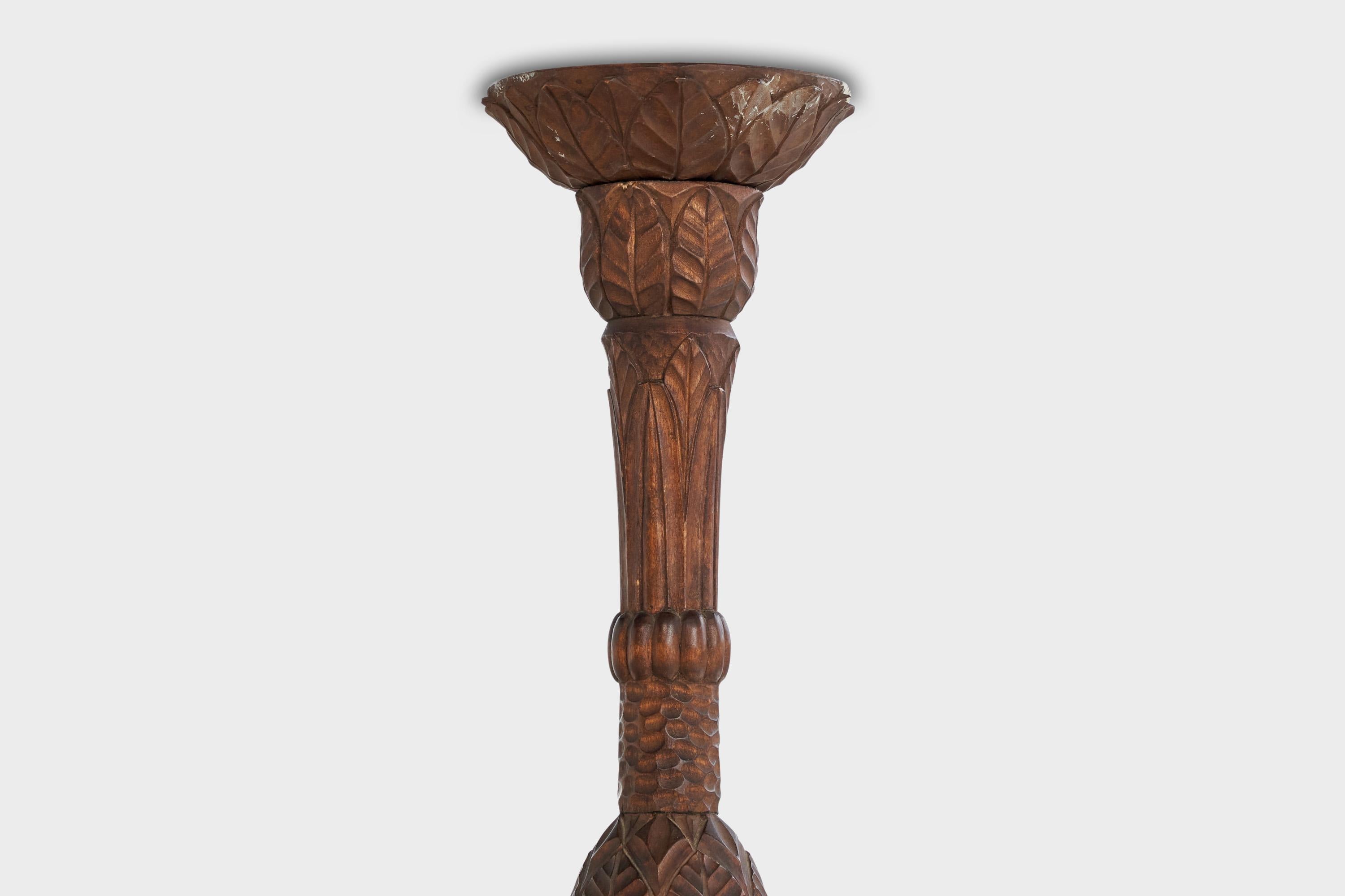 Schwedischer Designer, Kronleuchter, Holz, Stoff, Schweden, 1900er Jahre im Angebot 6
