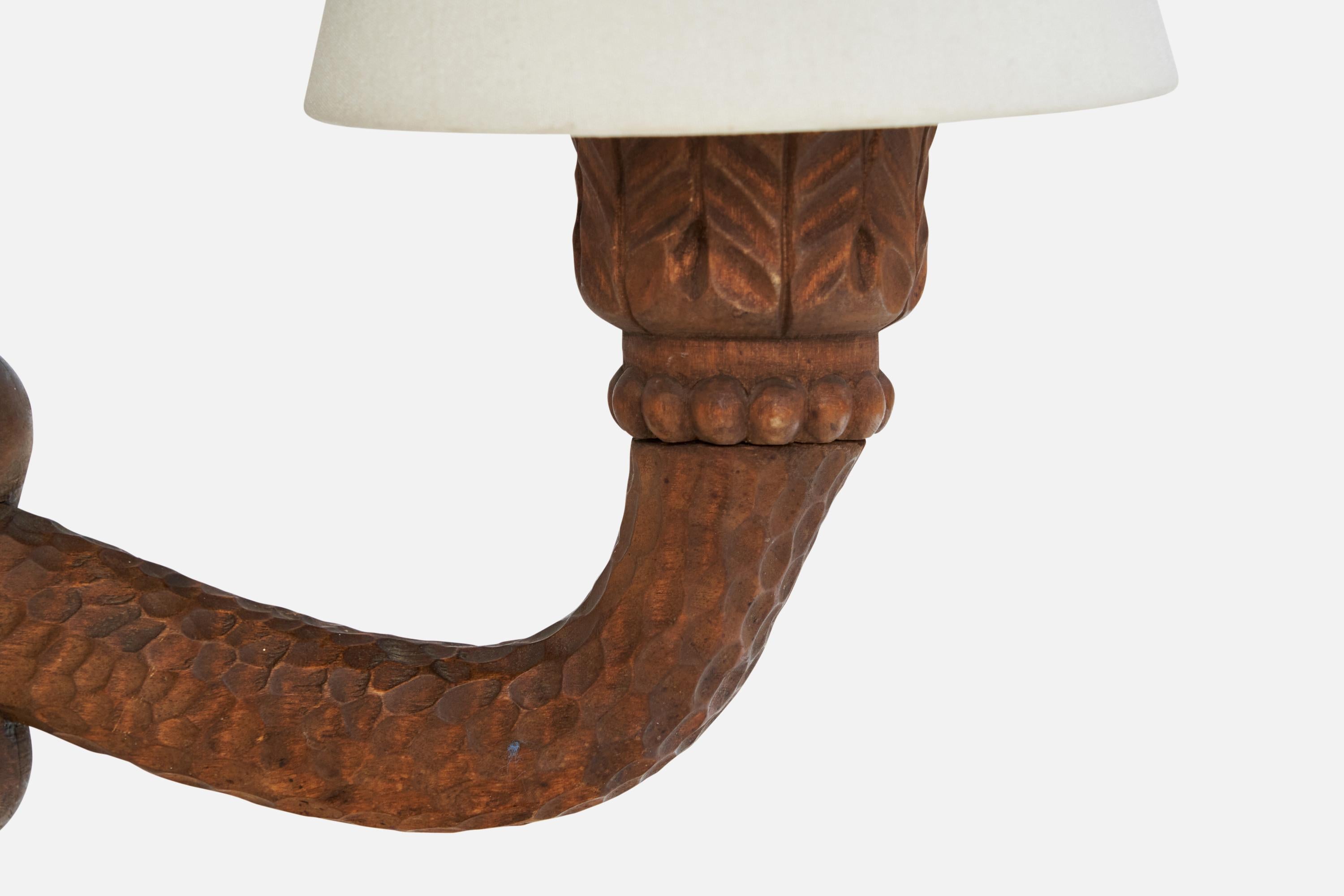 Schwedischer Designer, Kronleuchter, Holz, Stoff, Schweden, 1900er Jahre im Angebot 4