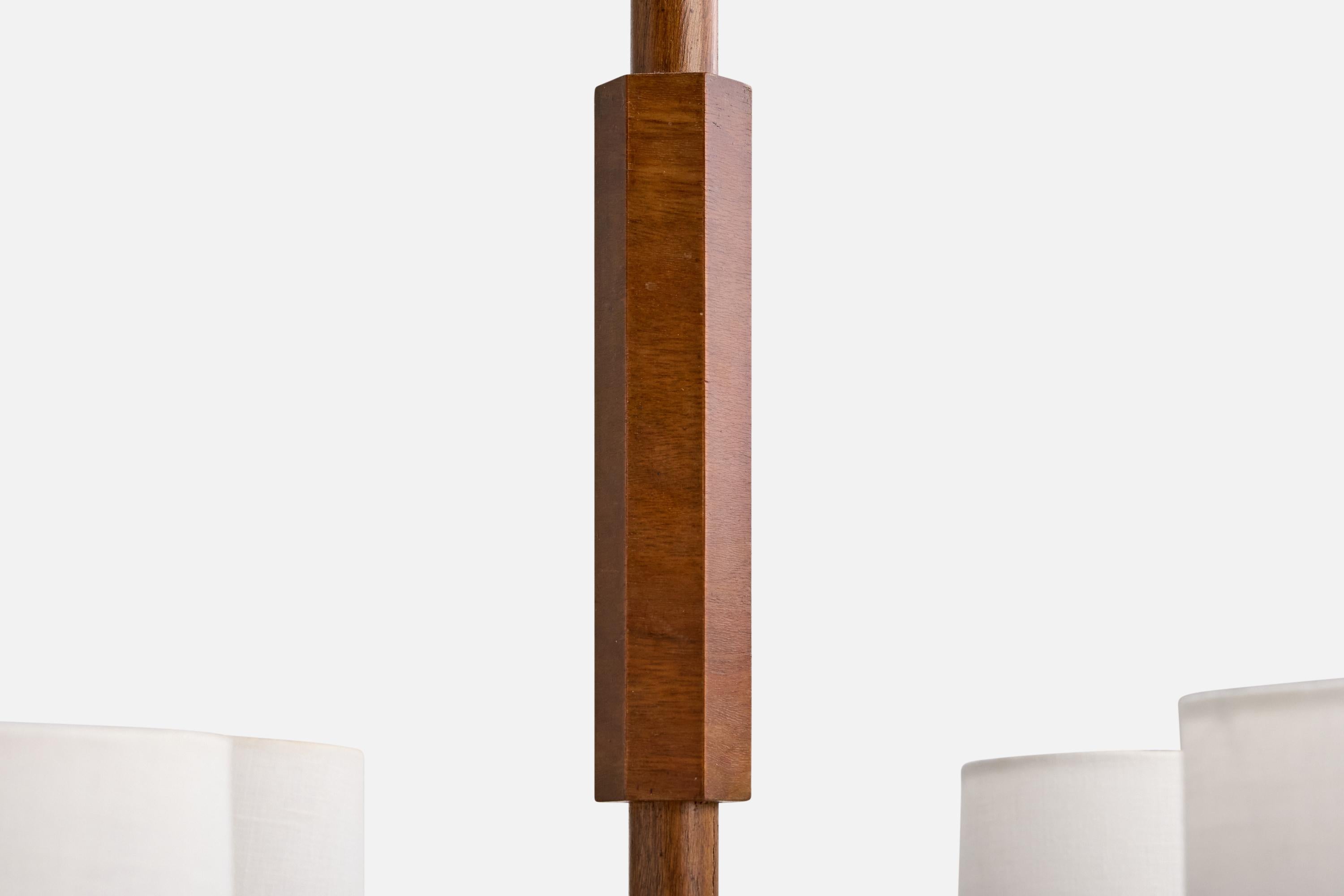 Scandinave moderne Designer suédois, lustre, bois, tissu, Suède, années 1930 en vente