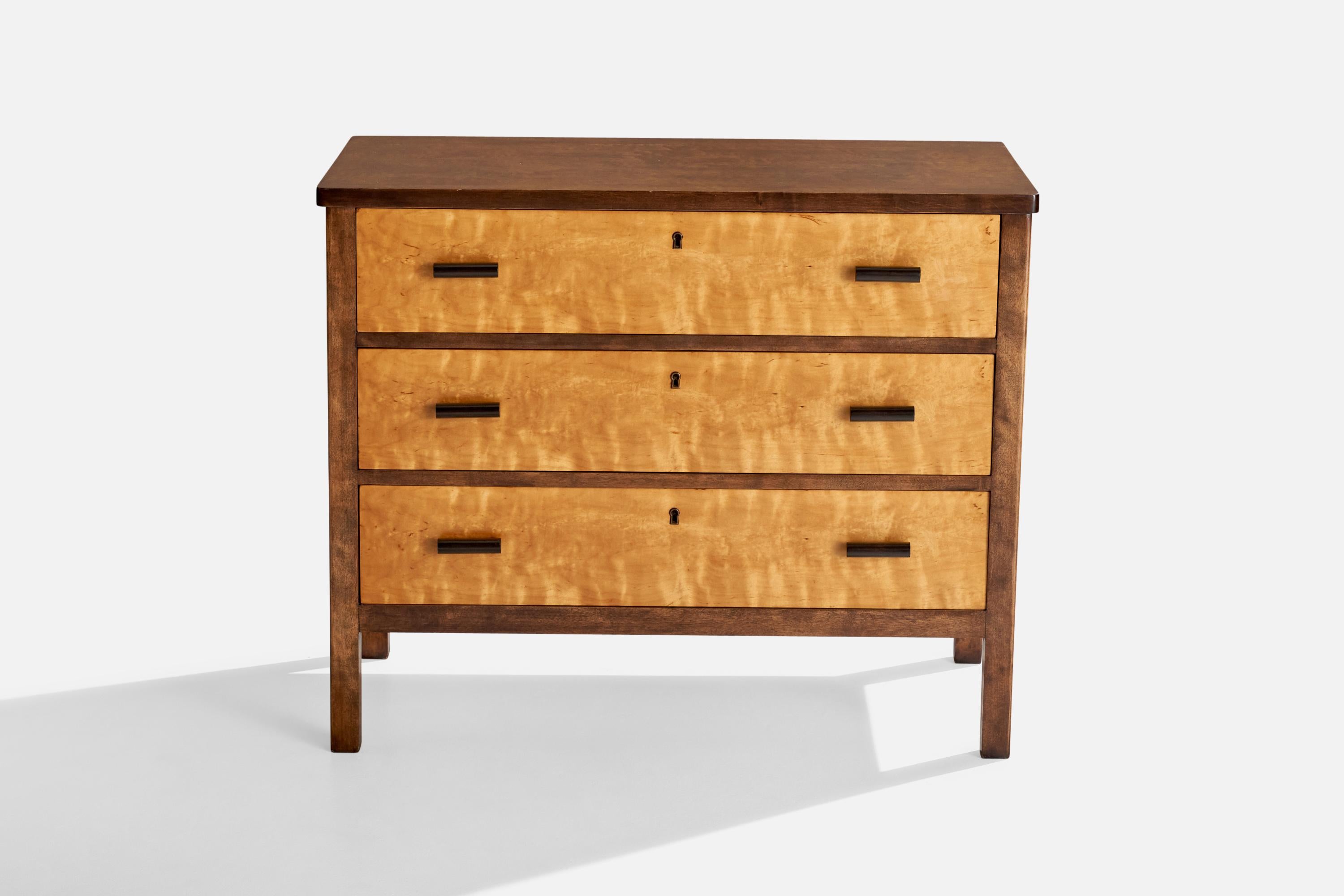 Scandinavo moderno Cassettiera di design svedese, betulla, Svezia, anni '30 in vendita