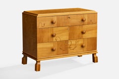 Swedish Designer, Chest of Drawers, Oak, Birch, Sweden, 1930s