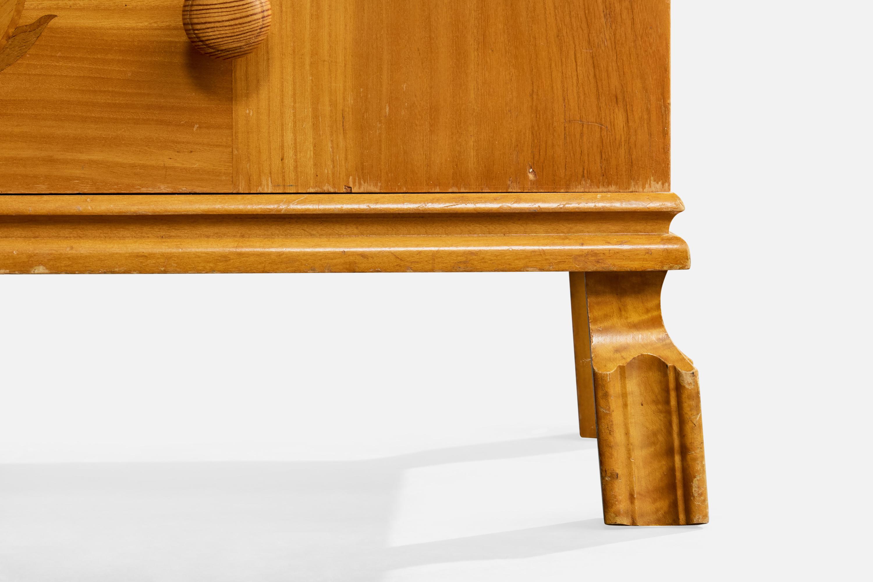 Cassettiera di design svedese, Oak, Betulla, Svezia, anni '30 in vendita 2