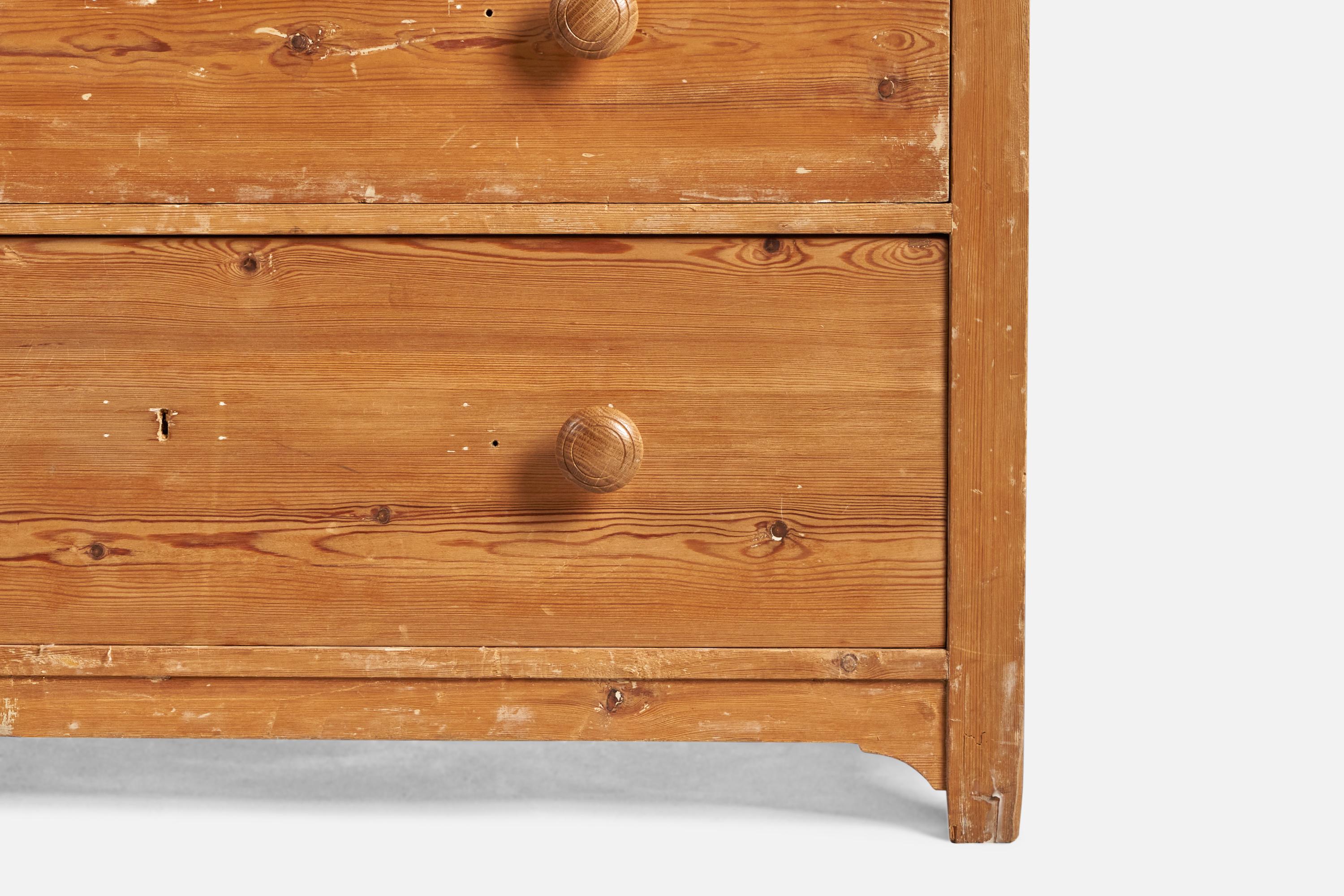 Early 20th Century Swedish Designer, Chest of Drawers, Pine, Sweden, 1900s For Sale