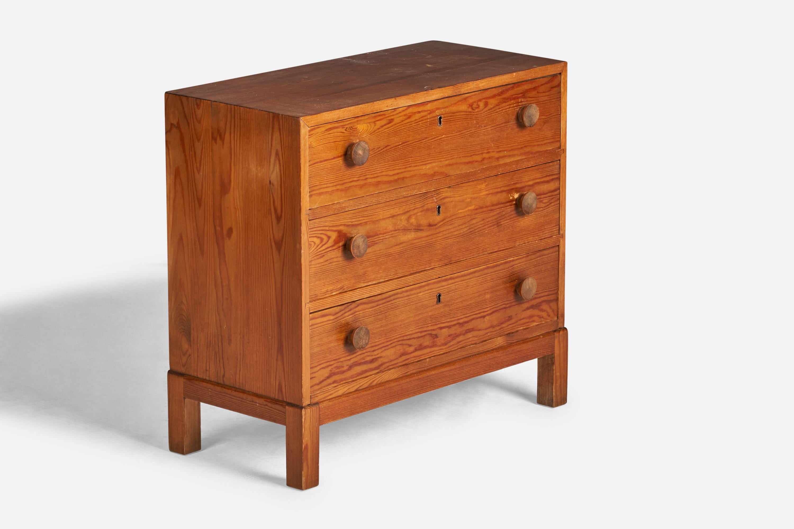 A chest of drawers designed and produced in Sweden, c. 1930s.