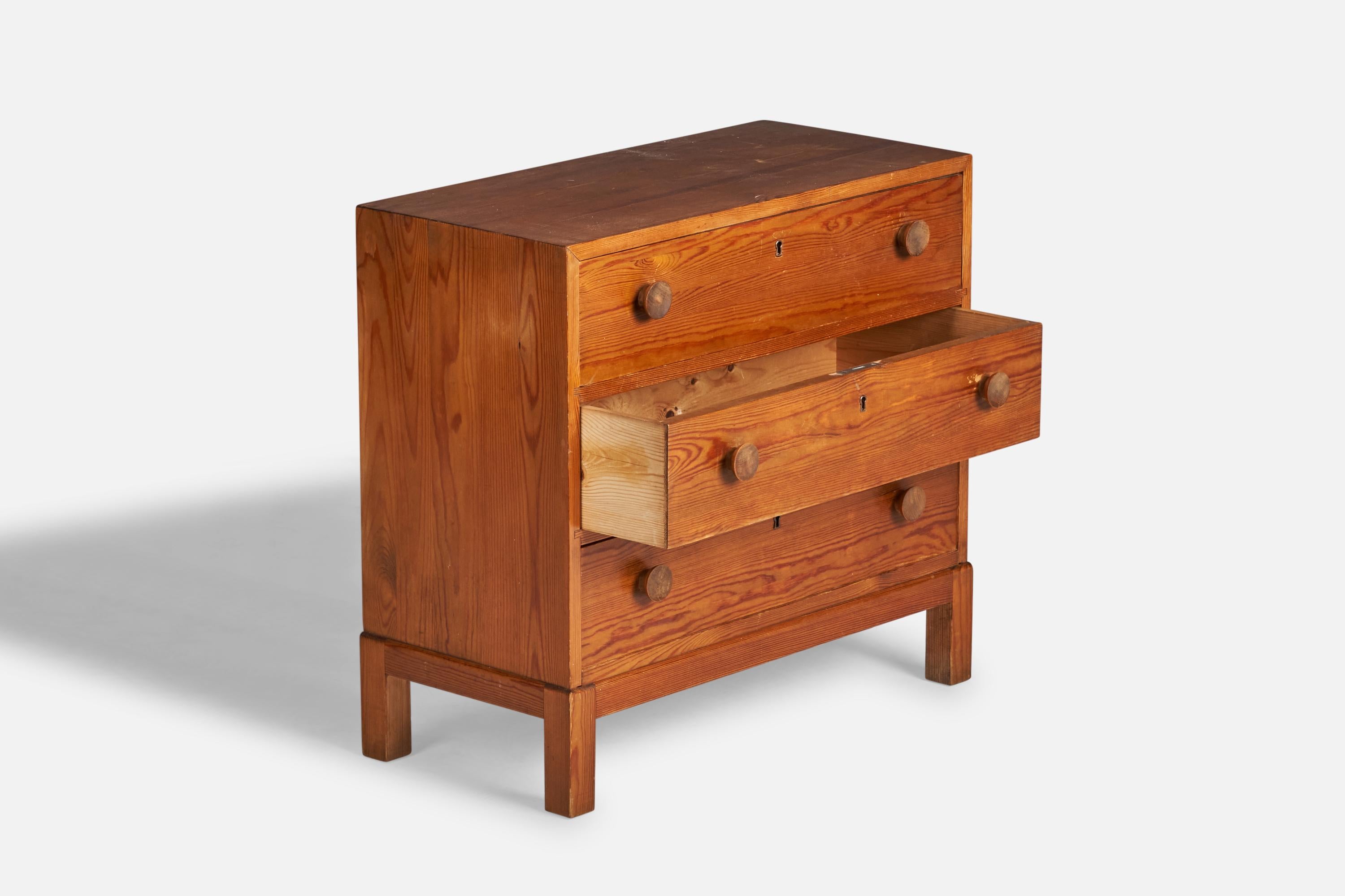 Mid-20th Century Swedish Designer, Chest of Drawers, Pine, Sweden, 1930s For Sale