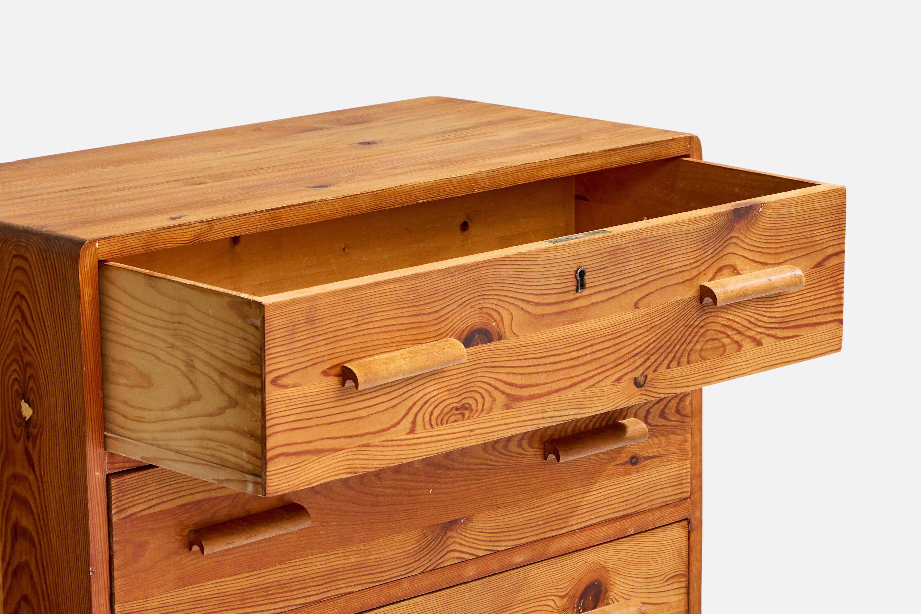 Milieu du XXe siècle Créateur suédois, commode en pin, Suède, années 1940 en vente
