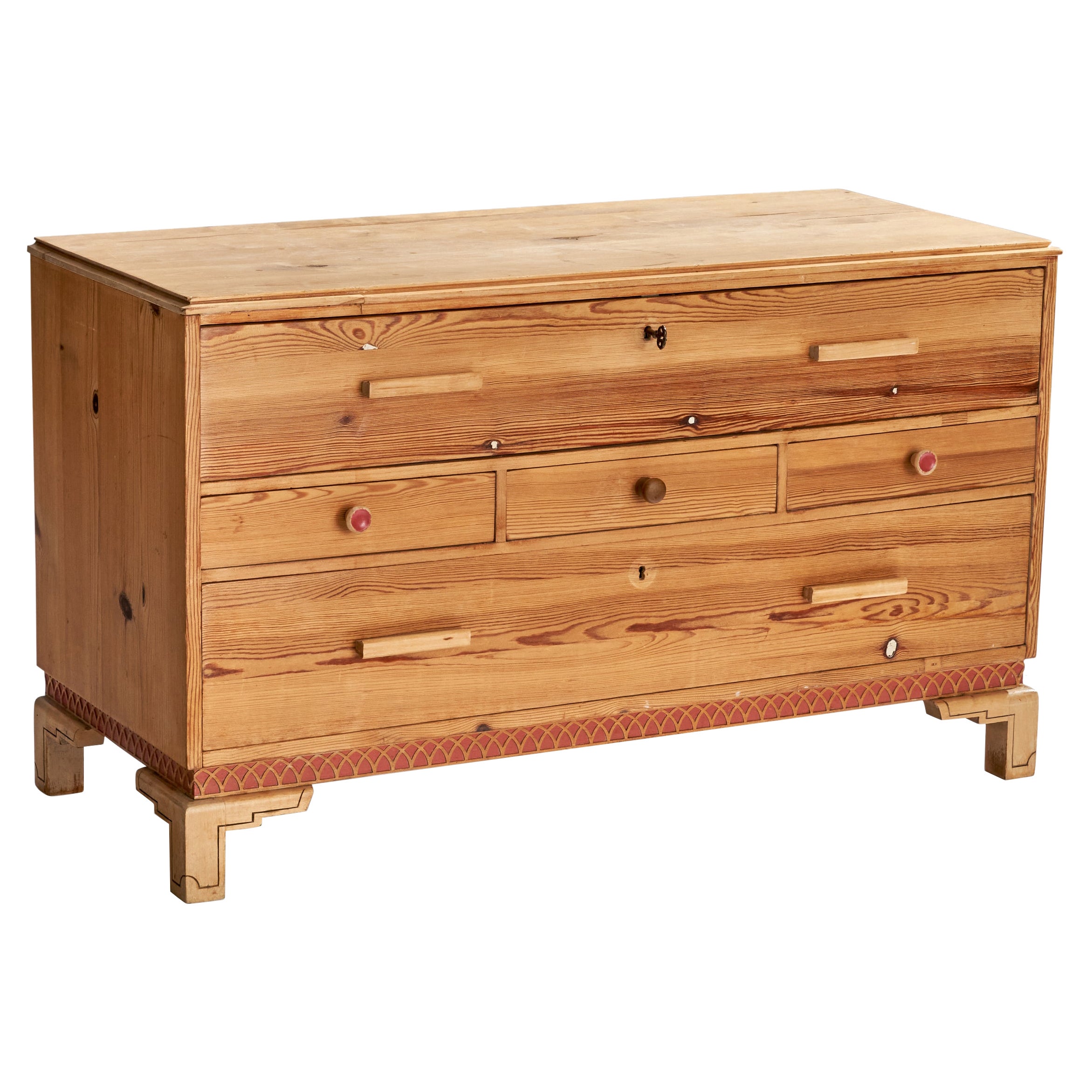 Créateur suédois, commode en pin, Suède, années 1940