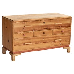 Créateur suédois, commode en pin, Suède, années 1940