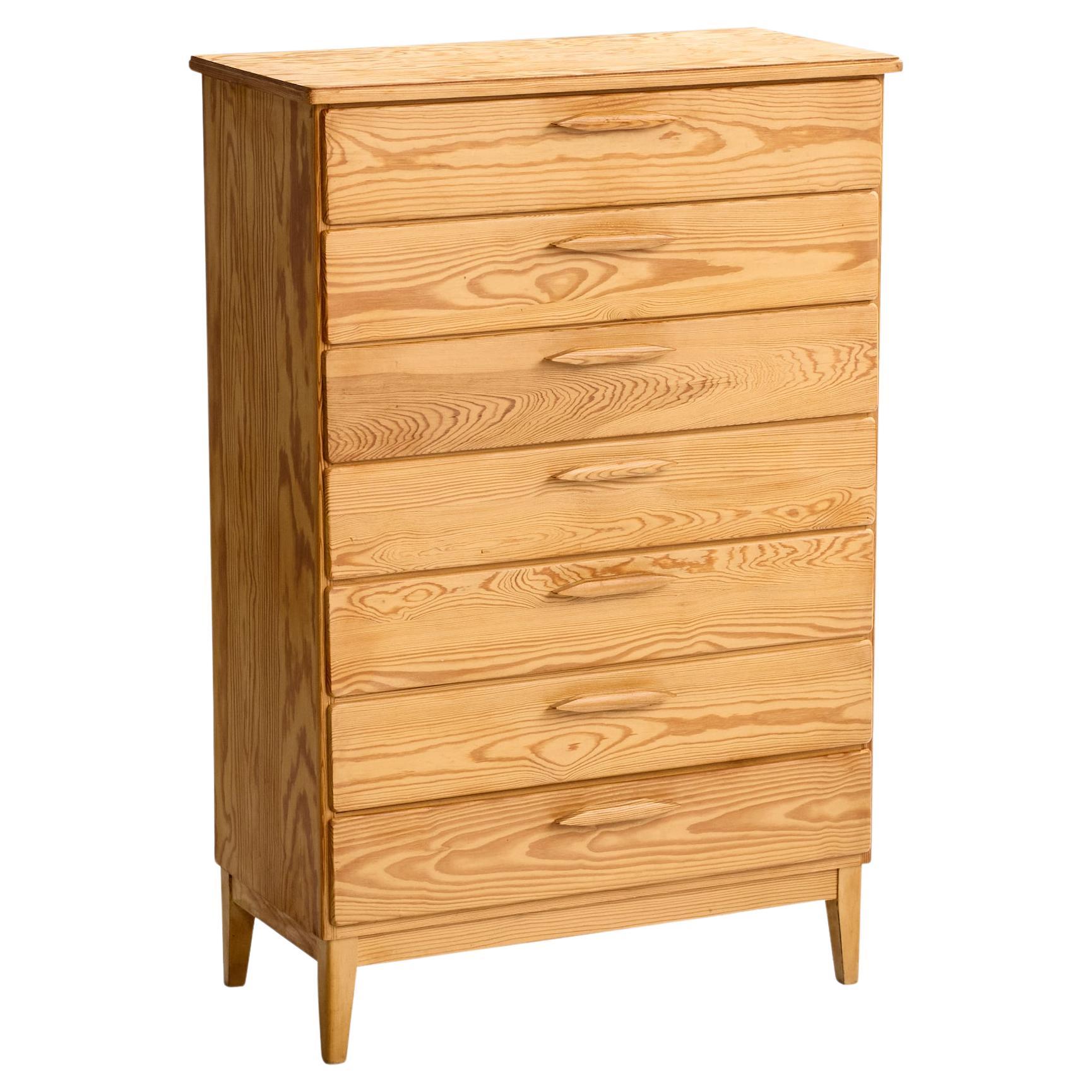 Swedish Designer, Chest of Drawers, Pine, Sweden, 1970s For Sale