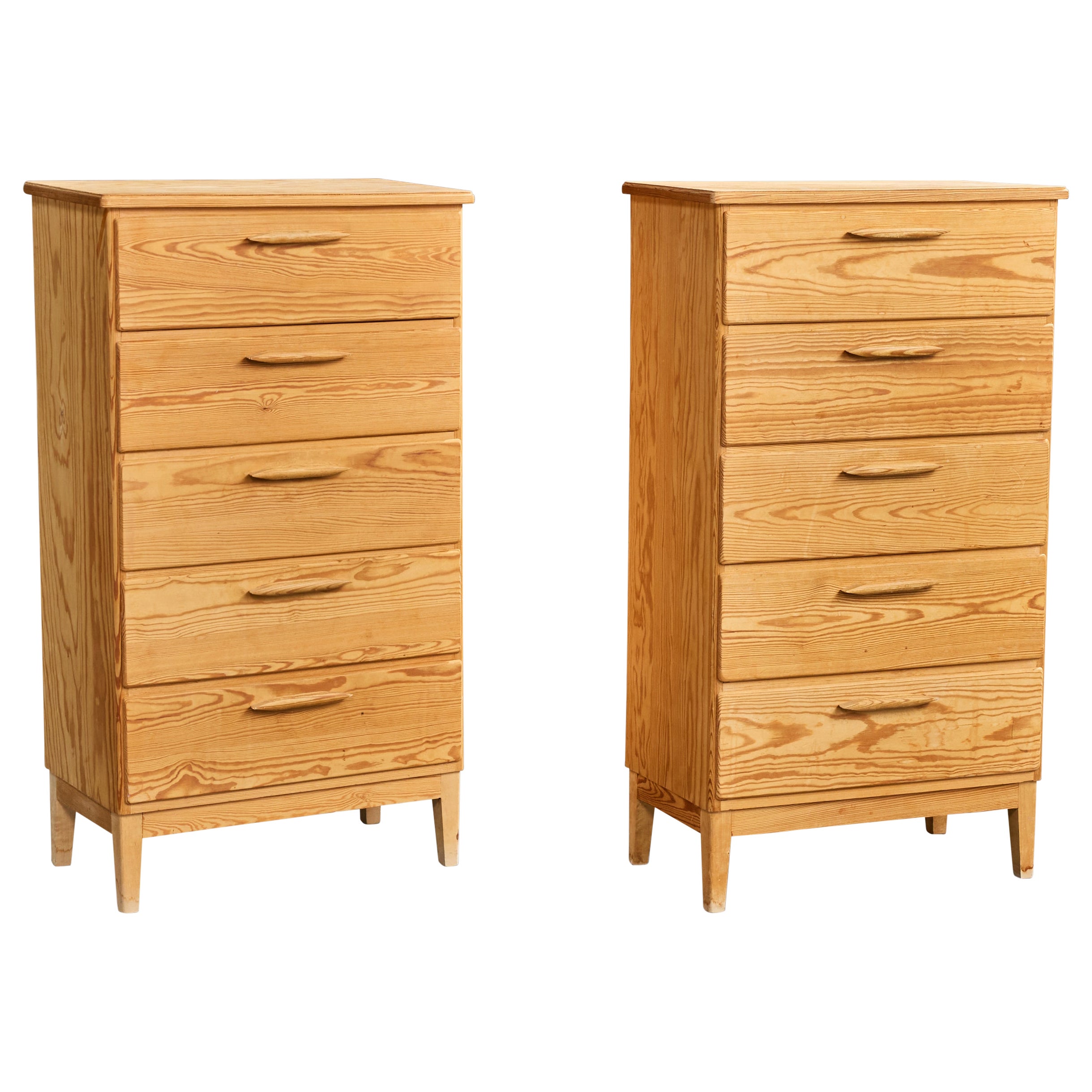 Swedish Designer, Chests of Drawers, Pine, Sweden, 1970s For Sale