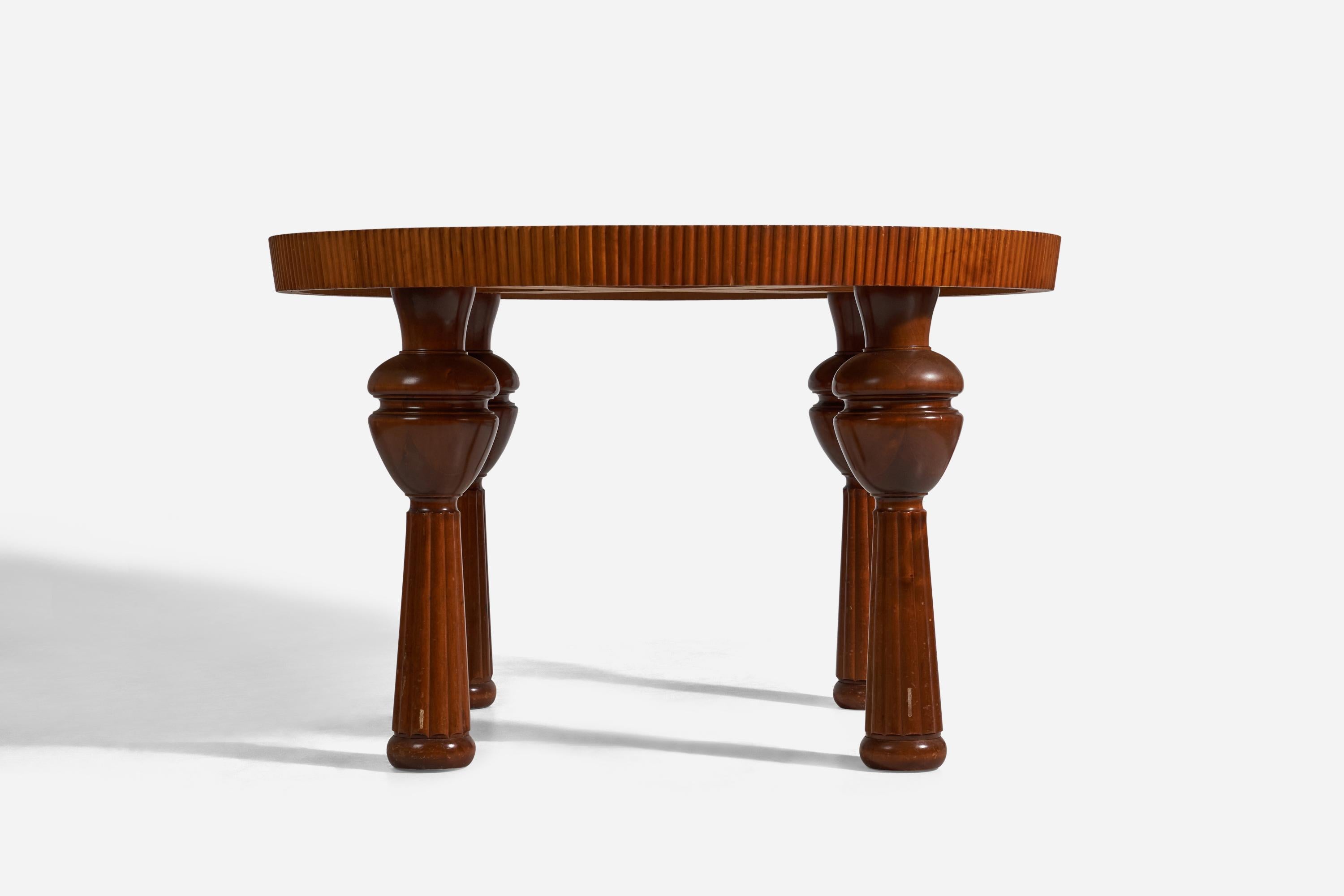 Scandinavian Modern Swedish Designer, Coffee or Side Table, Wood, Sweden, 1940s For Sale