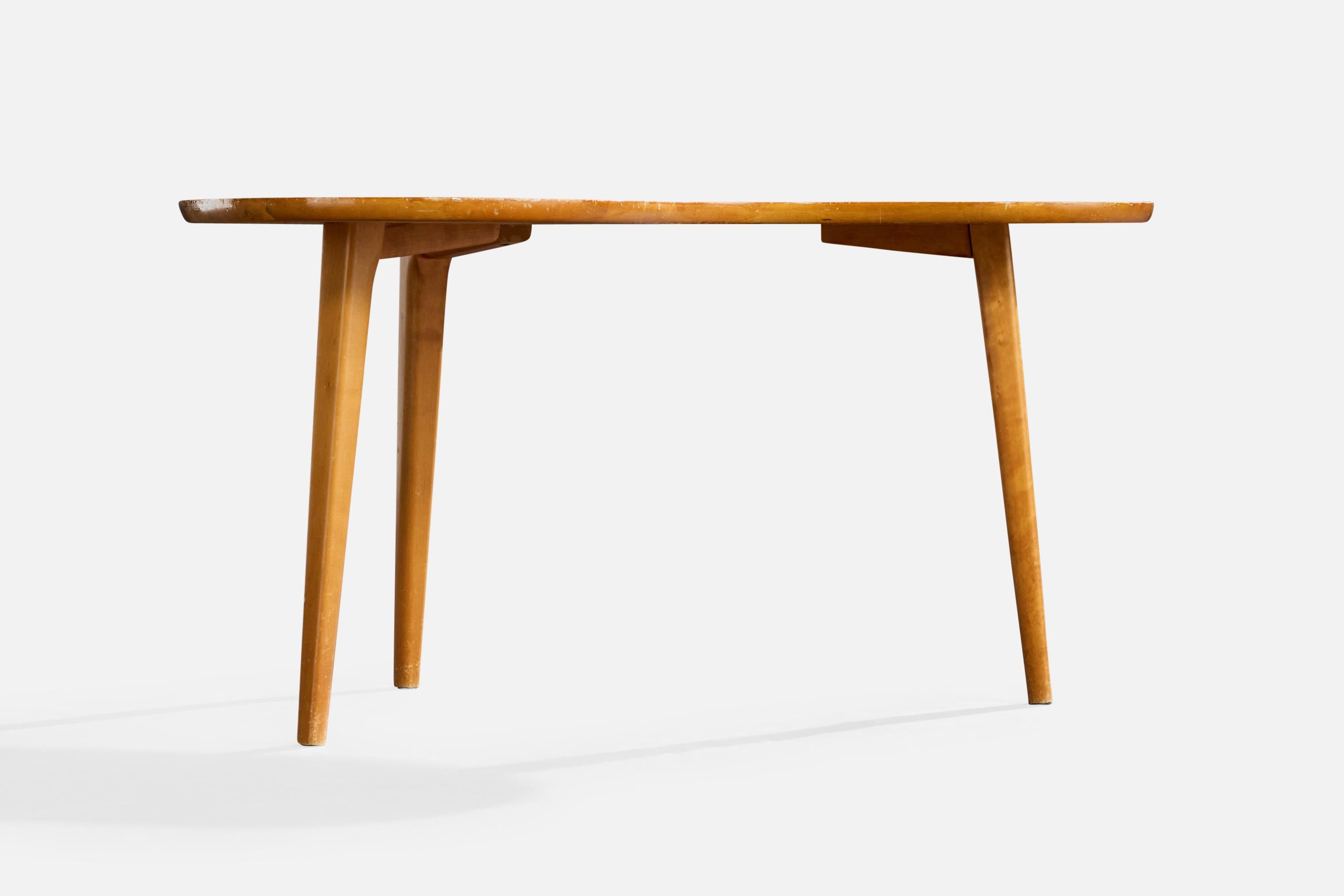 Milieu du XXe siècle Table basse de designer suédois, Oak Oak, Birch, Suède, années 1950 en vente