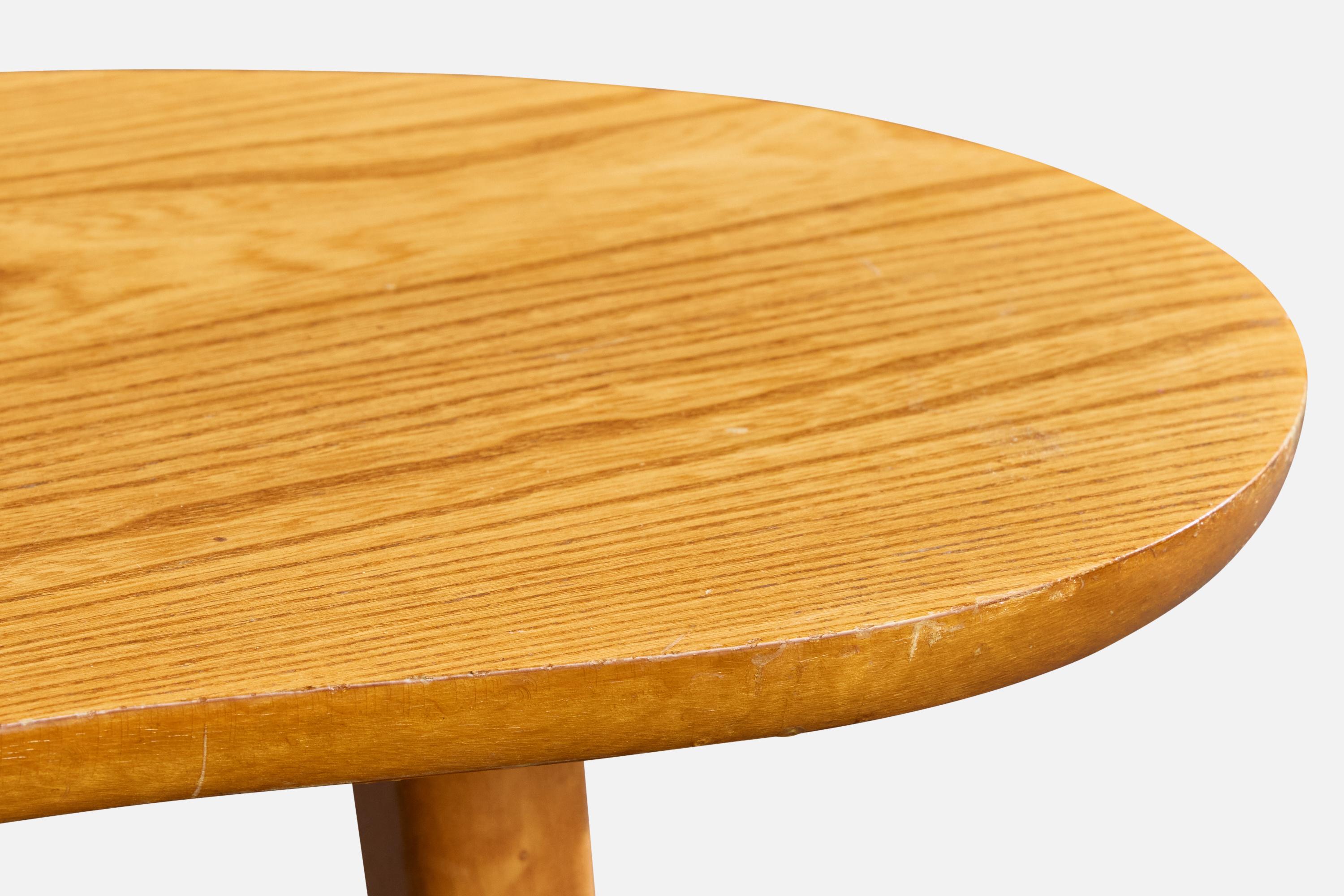 Table basse de designer suédois, Oak Oak, Birch, Suède, années 1950 en vente 2