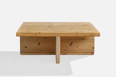 Swedish Designer, Coffee Table, Pine, Sweden, 1970s