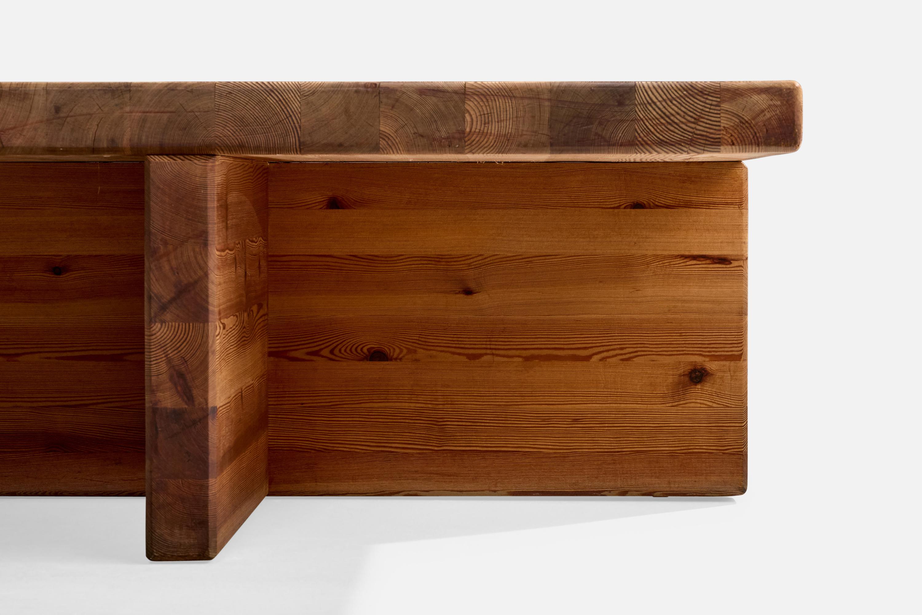 Late 20th Century Swedish Designer, Coffee Table, Pine, Sweden, 1970s For Sale
