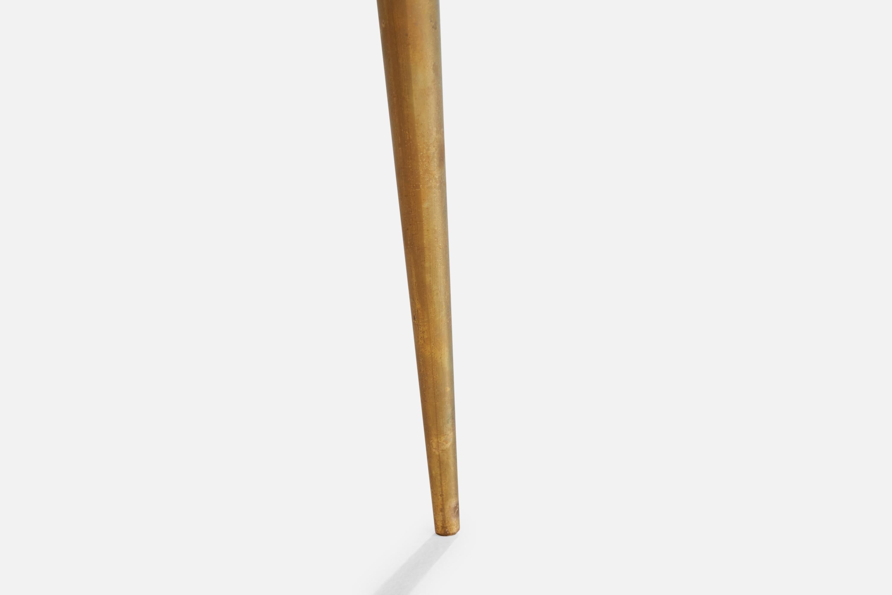 Schwedischer Designer, Couchtisch, Teakholz, Messing, Schweden, 1950er Jahre im Angebot 2
